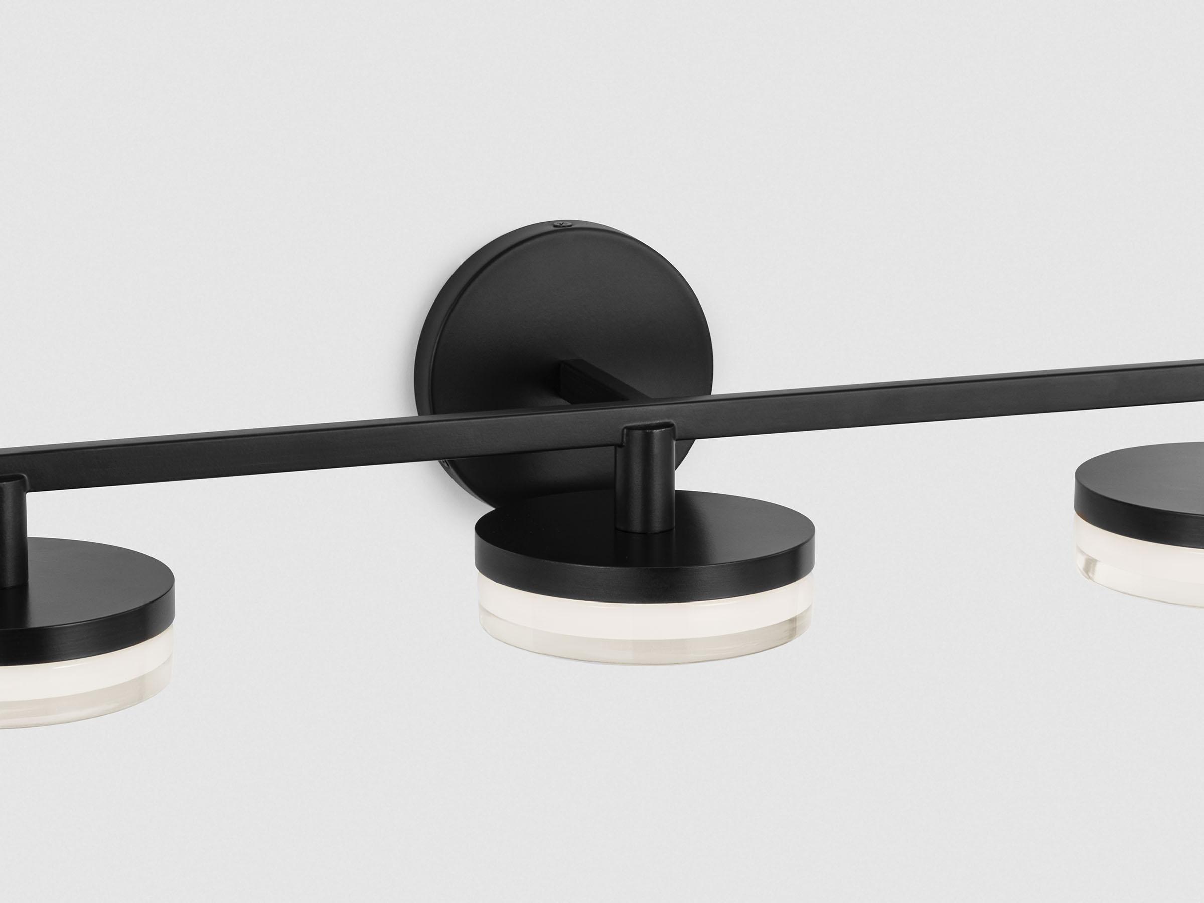 Visual Comfort Studio Khan 3-Light Aged Iron Black Vanity Light