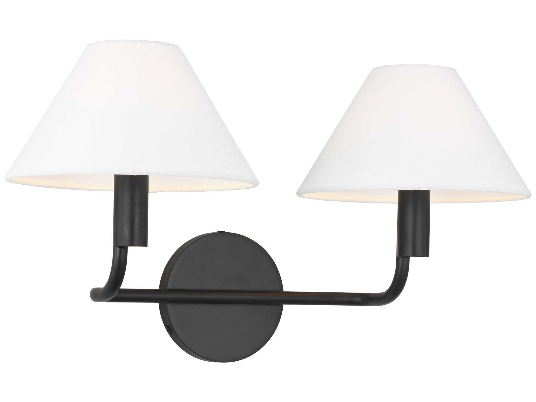 Visual Comfort Studio Colfax 2-Light Aged Iron Black Vanity Light