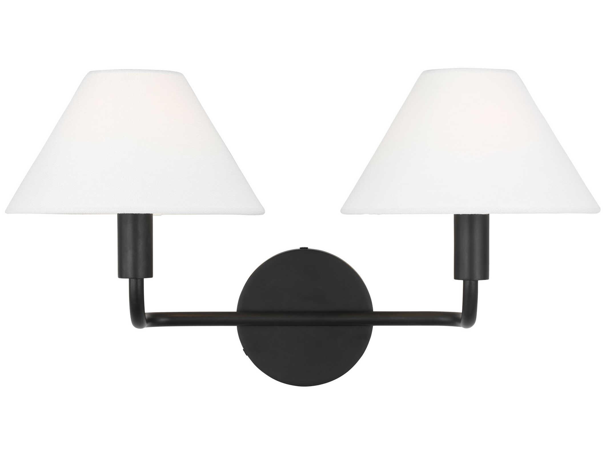 Visual Comfort Studio Colfax 2-Light Aged Iron Black Vanity Light