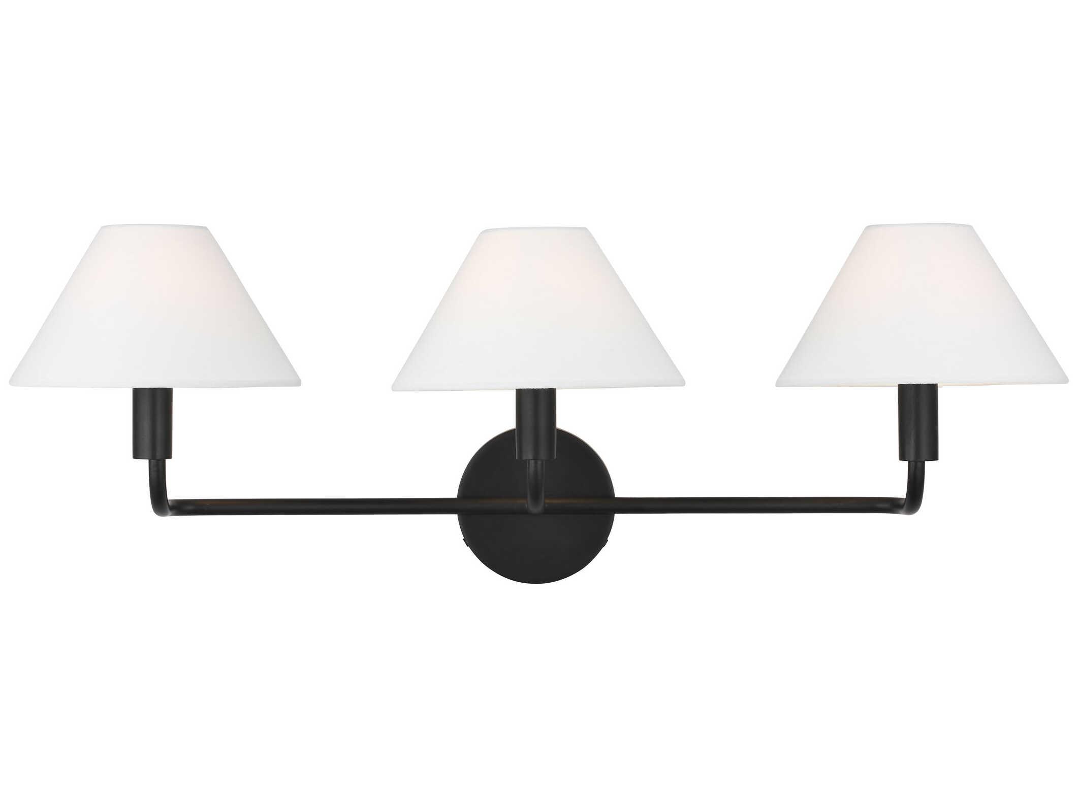Visual Comfort Studio Colfax 3-Light Aged Iron Black Vanity Light