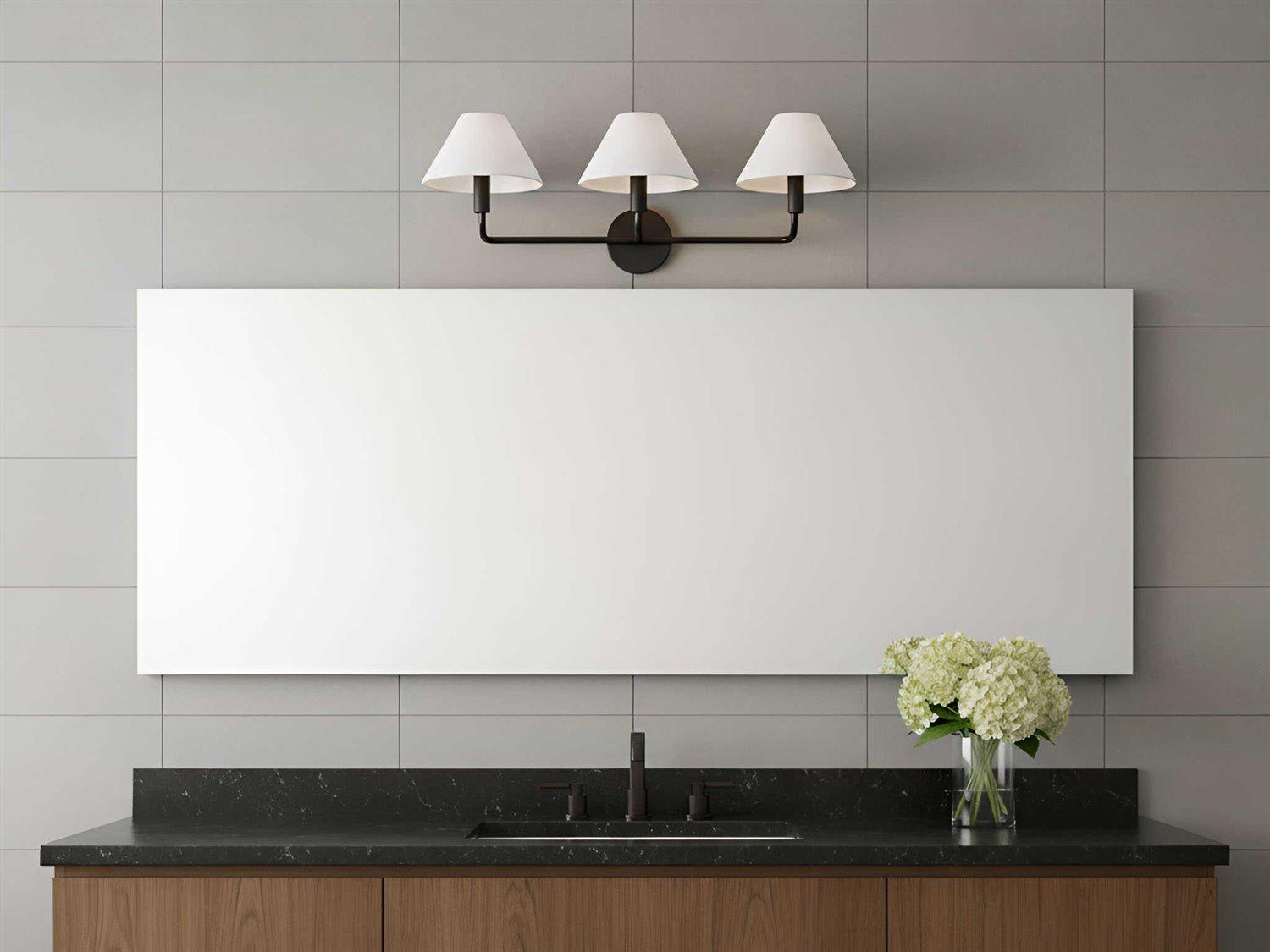 Visual Comfort Studio Colfax 3-Light Aged Iron Black Vanity Light