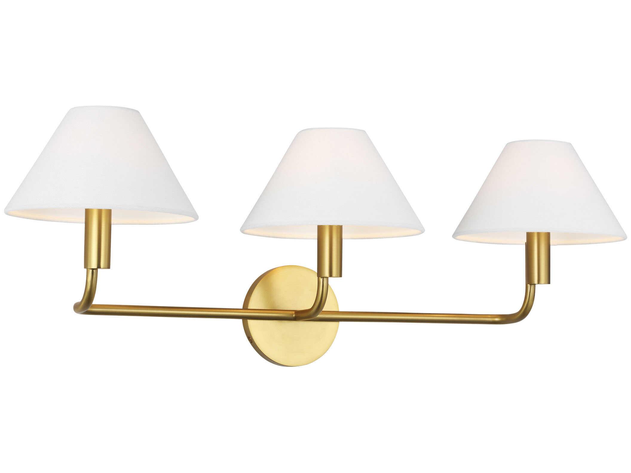 Visual Comfort Studio Colfax 3-Light Burnished Brass Vanity Light