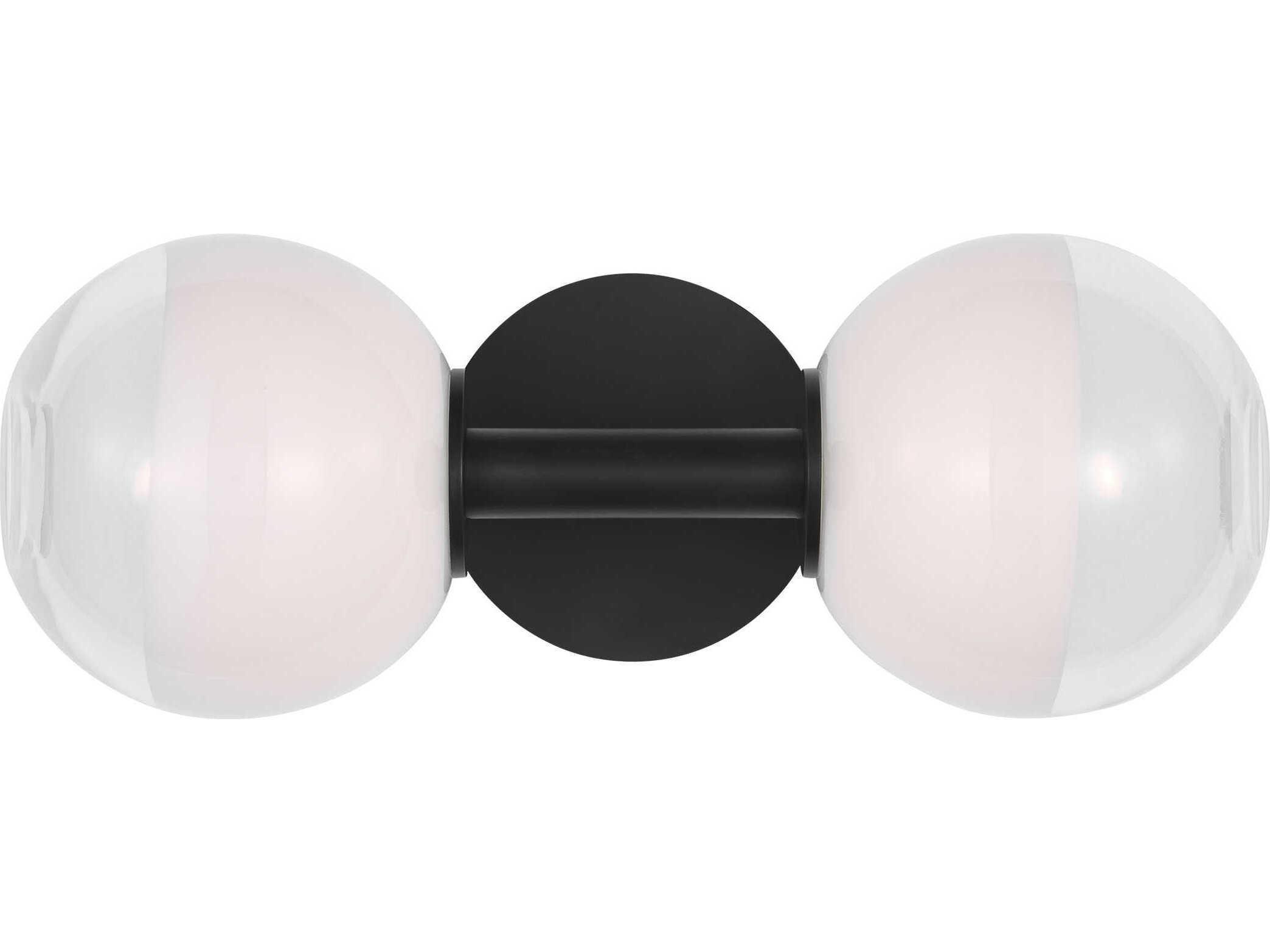 Visual Comfort Studio Torian 2-Light Aged Iron Black Vanity Light