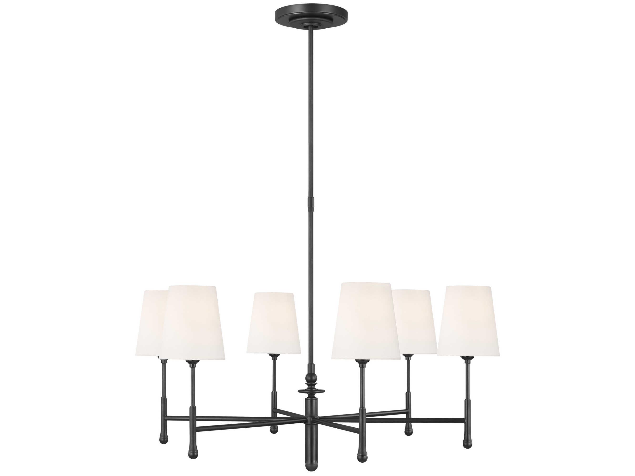 Visual Comfort Studio Capri 6-Light Aged Iron Black Chandelier