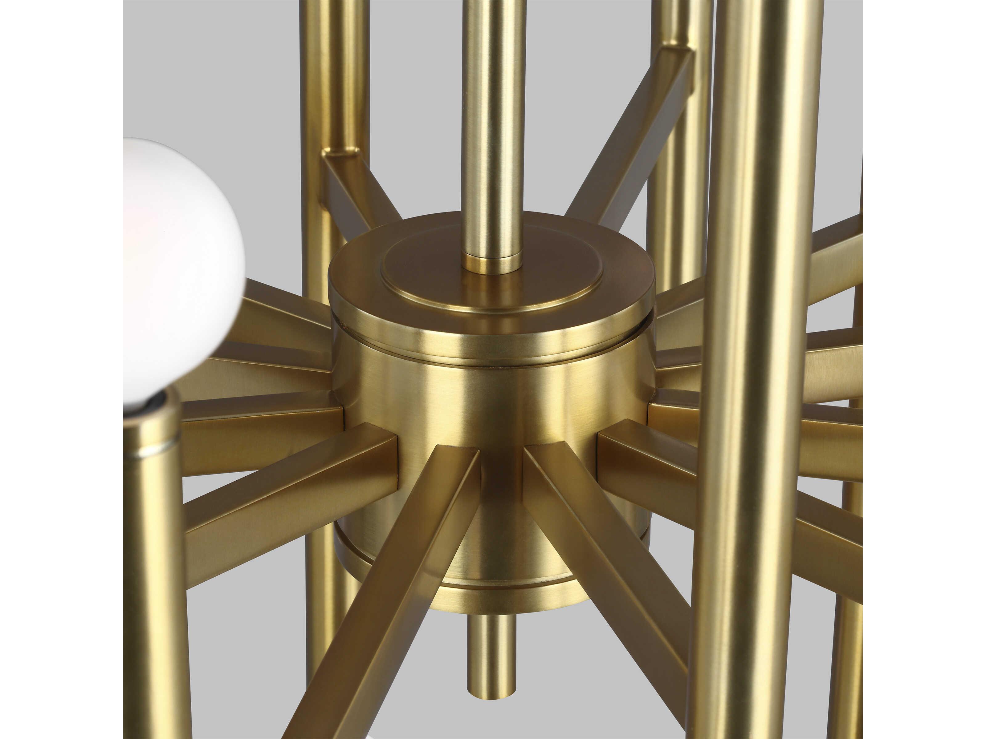 Visual Comfort Studio Beckham Modern 24-Light Burnished Brass Cylinder Chandelier