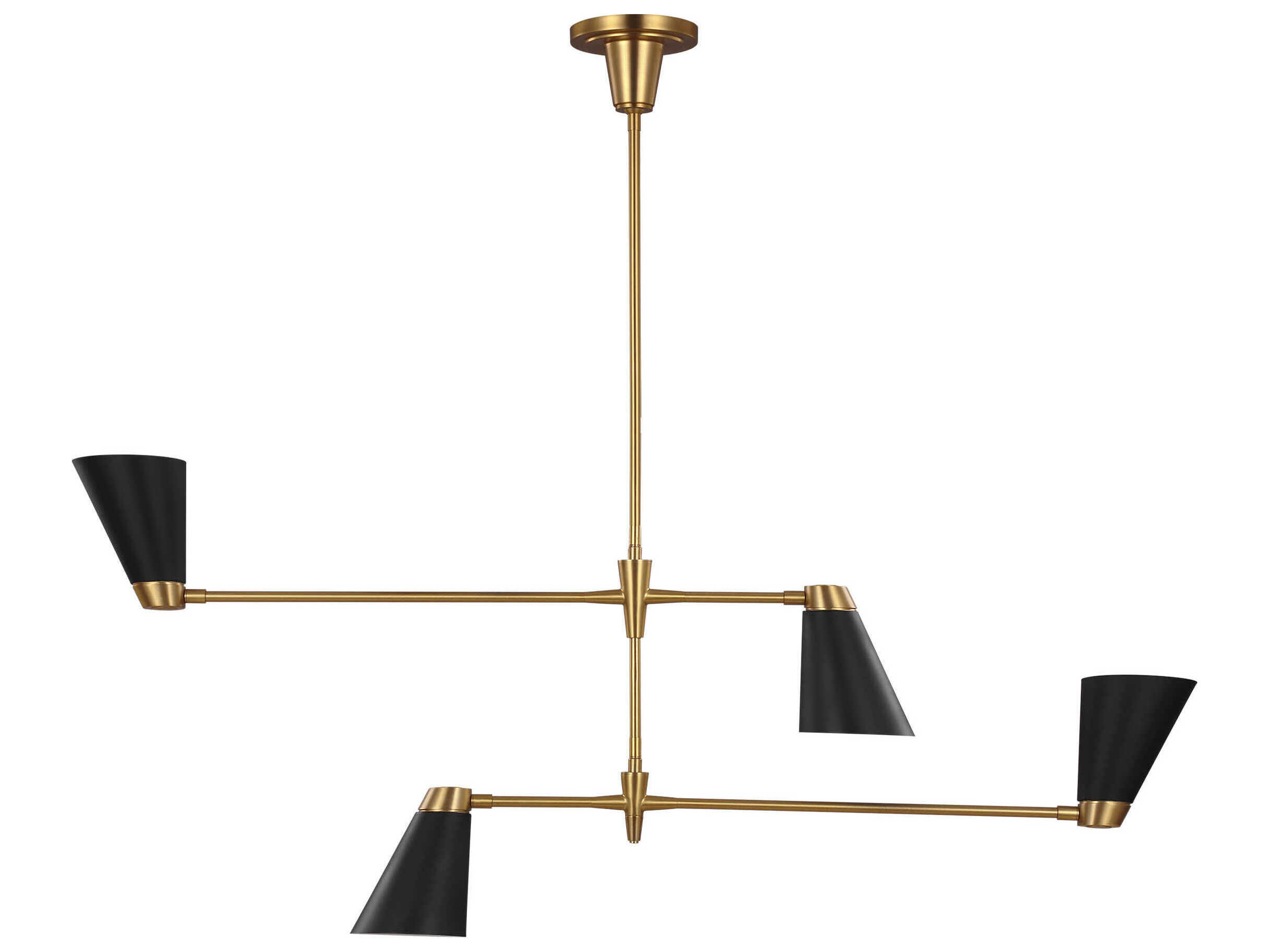 Visual Comfort Studio Signoret 4-Light Burnished Brass Tiered Chandelier