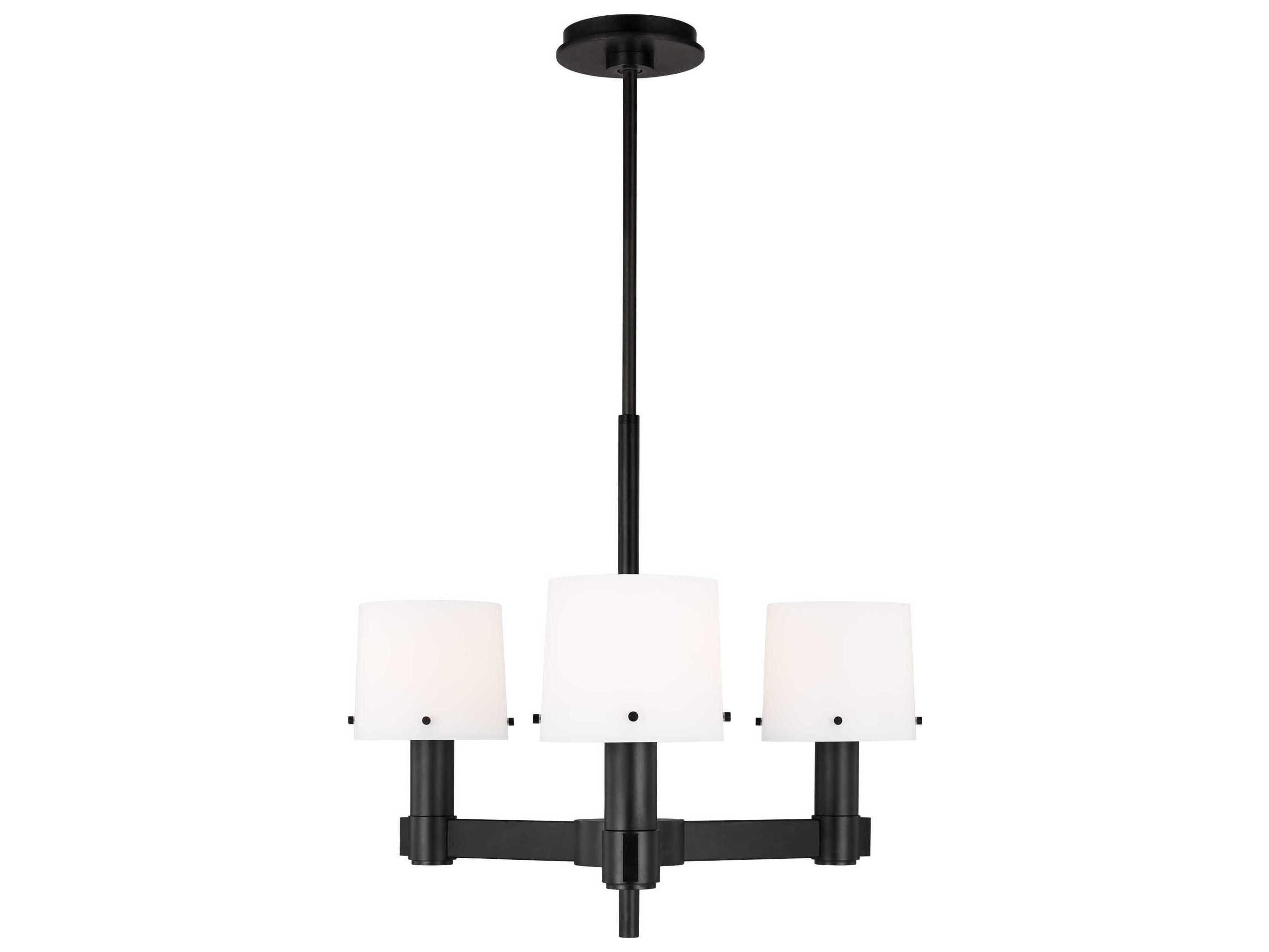 Visual Comfort Studio Palma 3-Light Aged Iron Black Chandelier