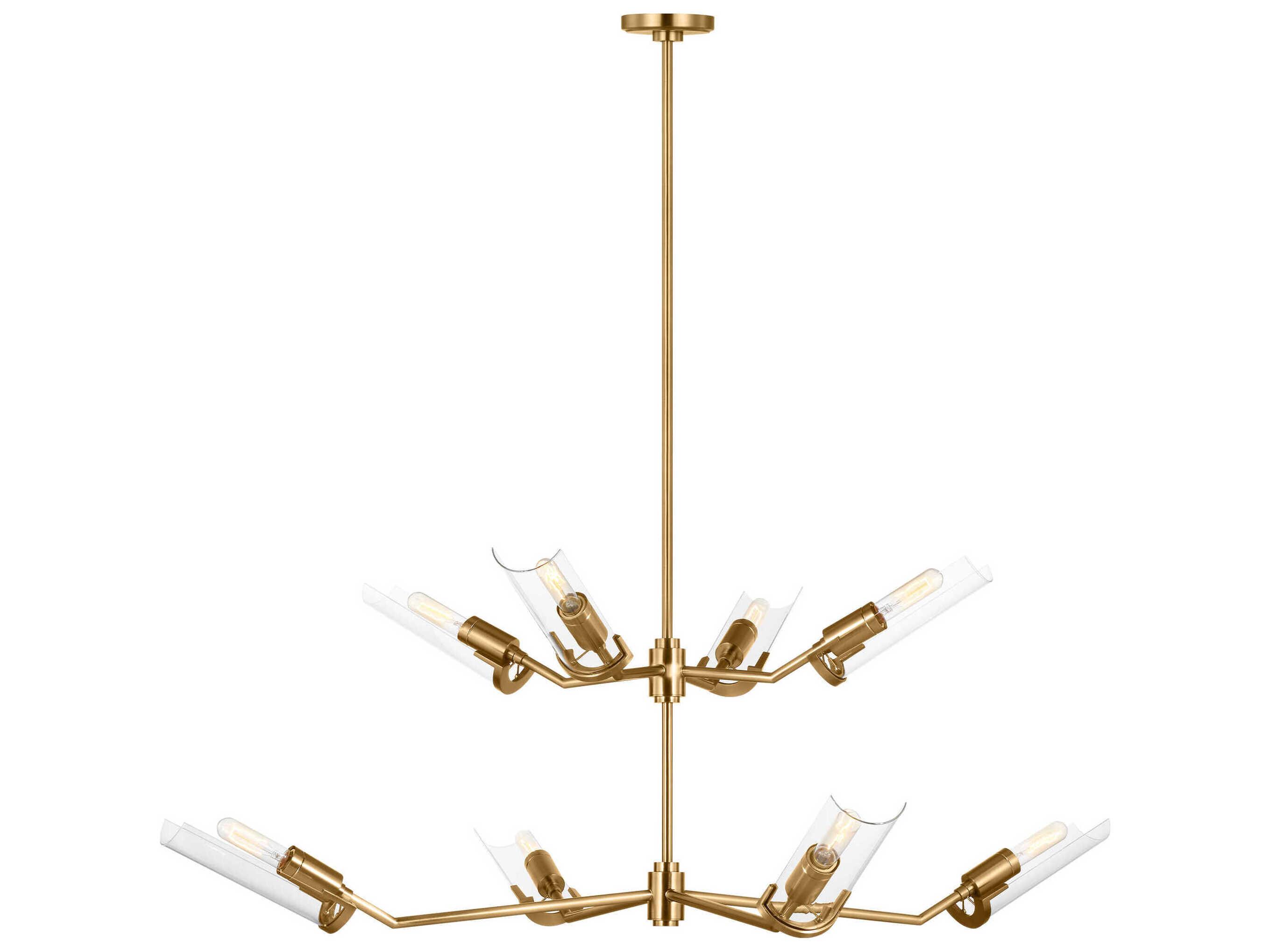 Visual Comfort Studio Mezzo 8-Light Burnished Brass Cylinder Chandelier