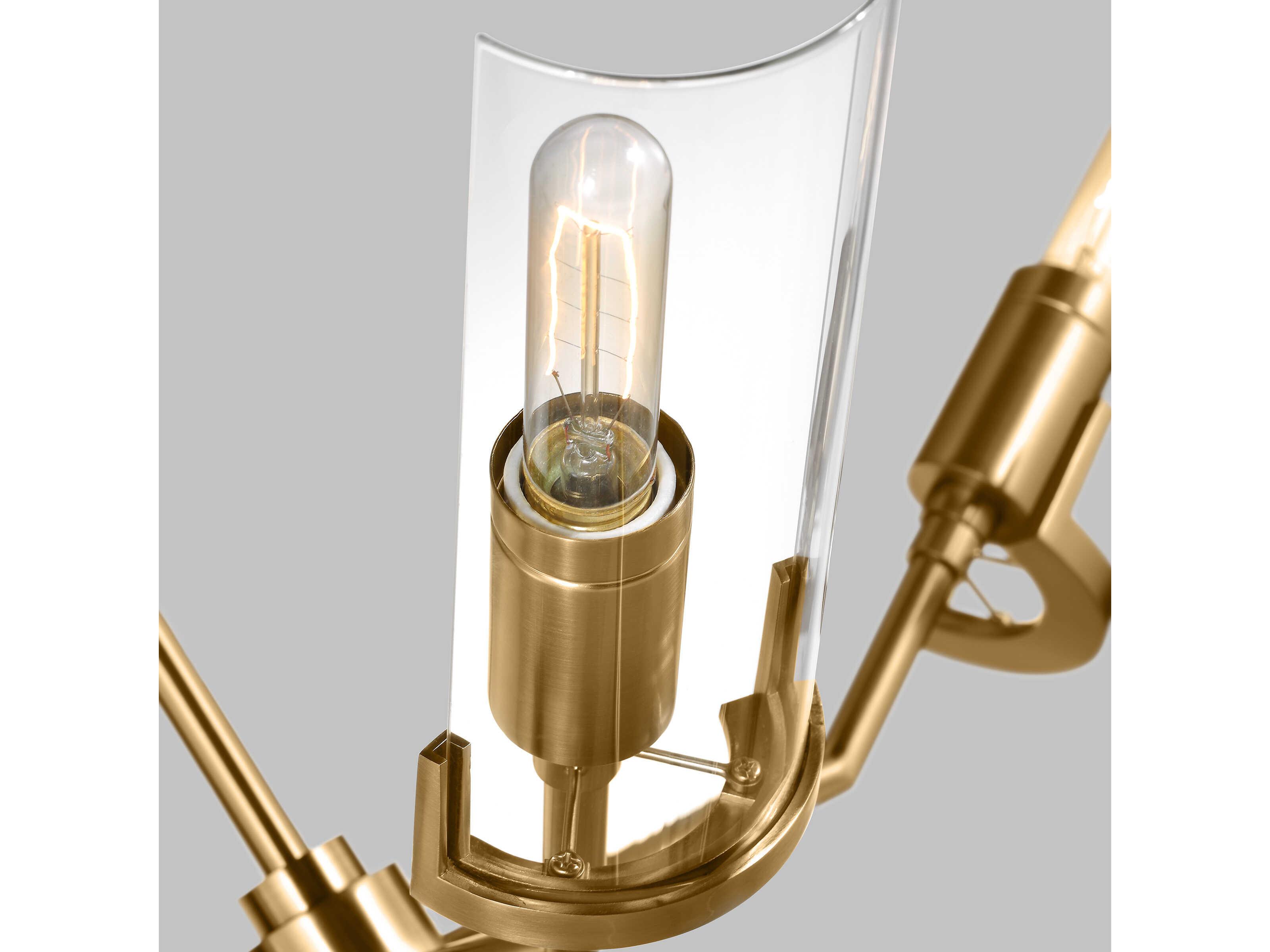 Visual Comfort Studio Mezzo 8-Light Burnished Brass Cylinder Chandelier