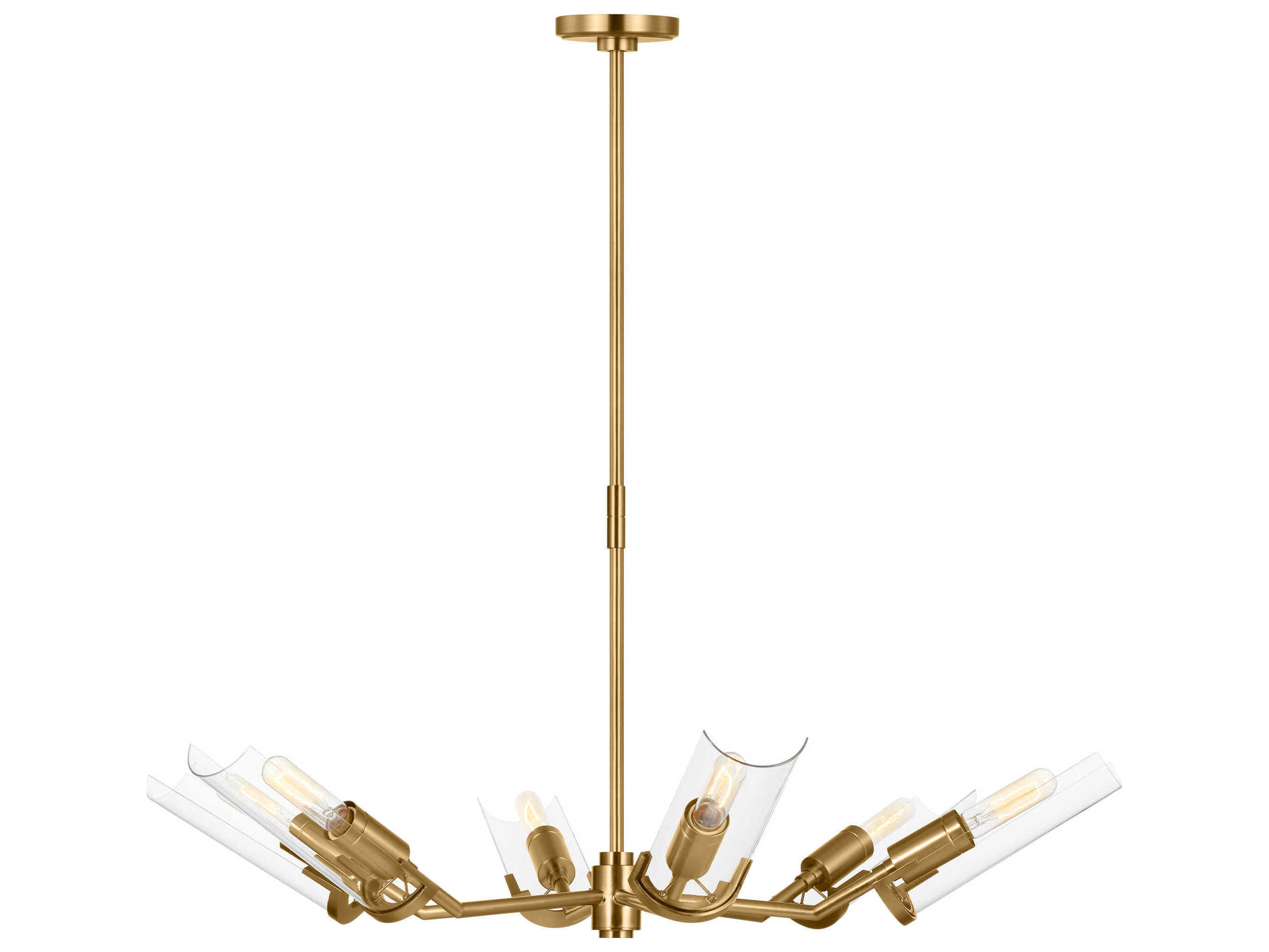Visual Comfort Studio Mezzo 6-Light Burnished Brass Cylinder Chandelier