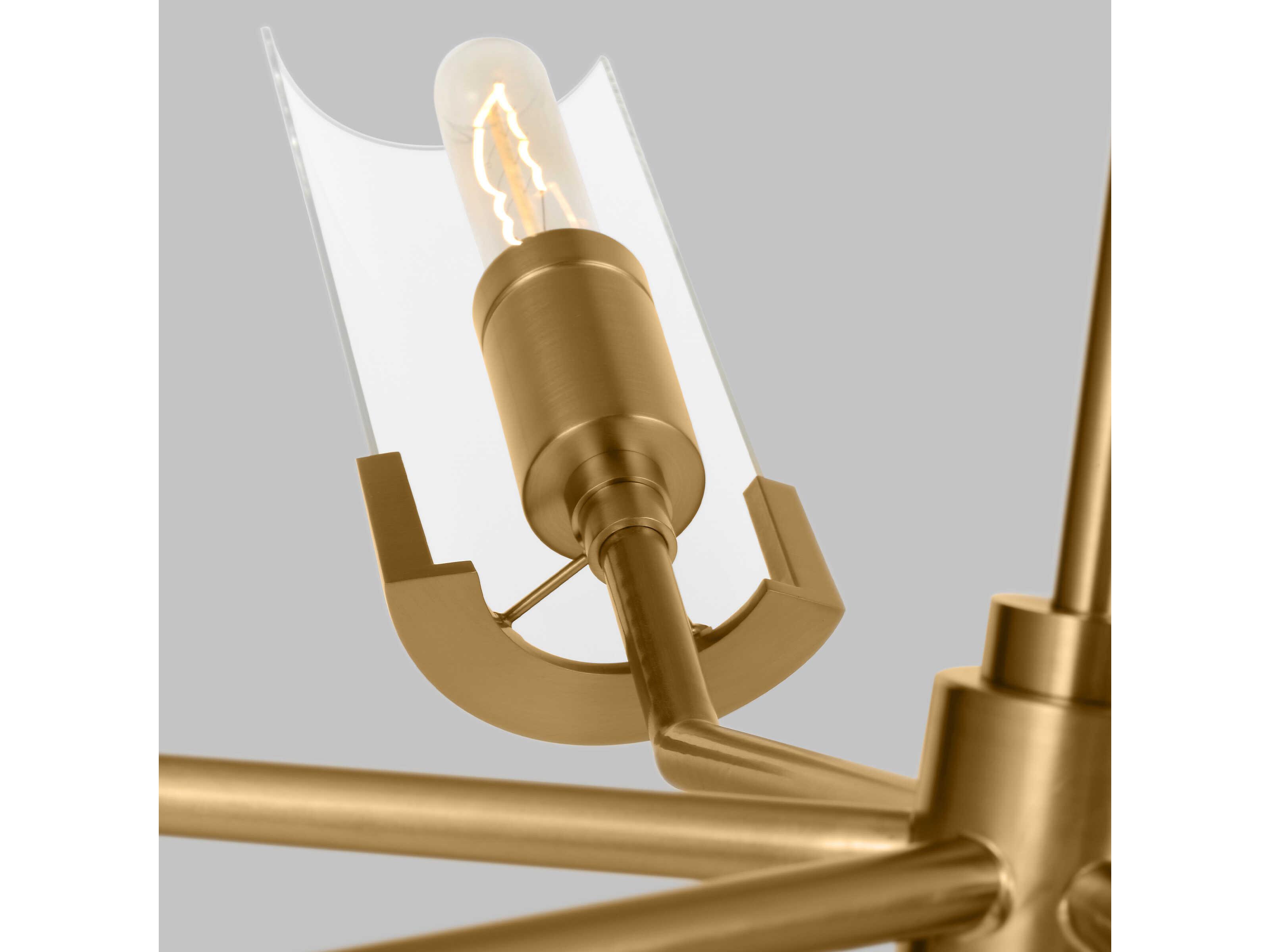 Visual Comfort Studio Mezzo 6-Light Burnished Brass Cylinder Chandelier