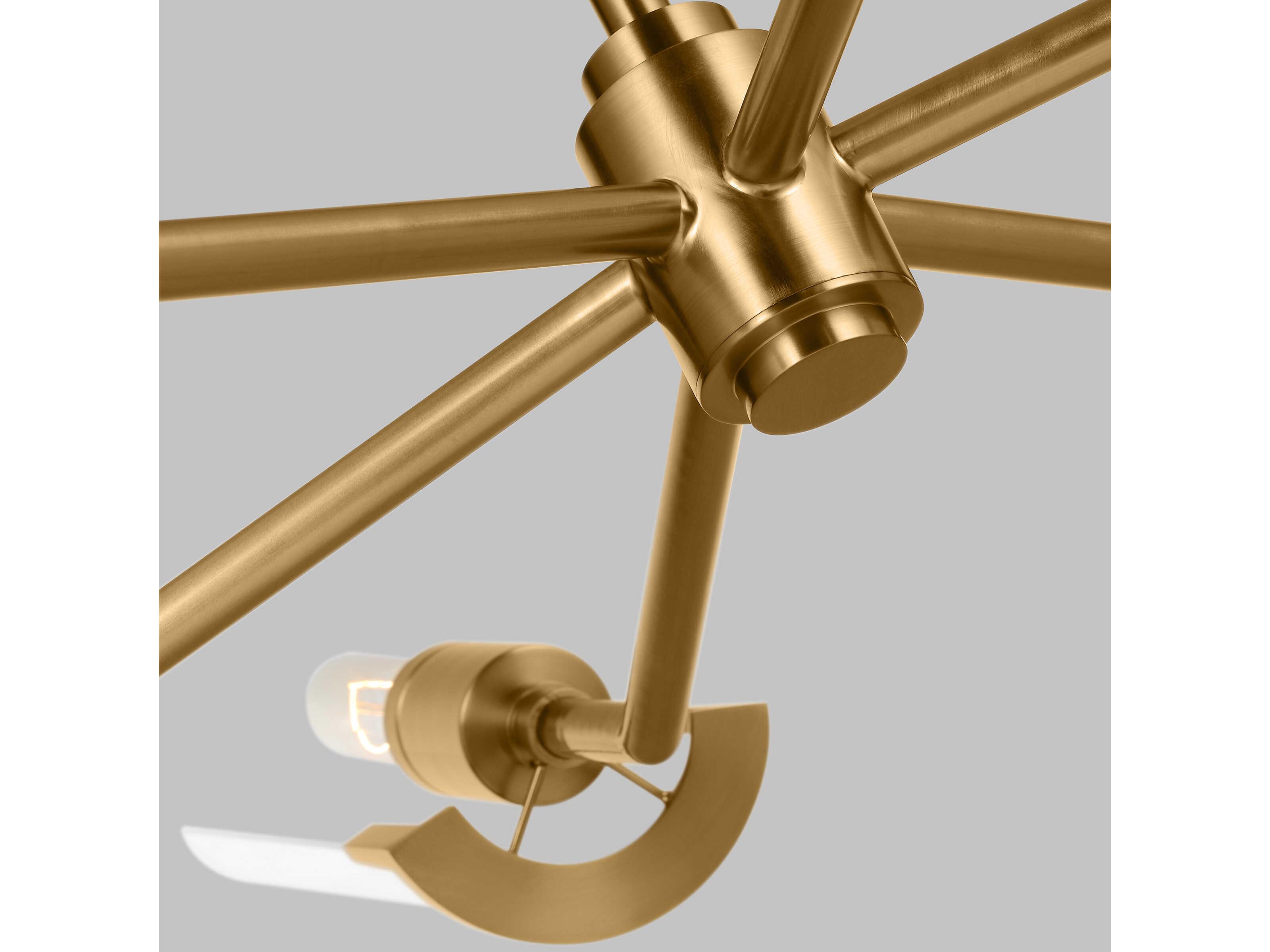 Visual Comfort Studio Mezzo 6-Light Burnished Brass Cylinder Chandelier