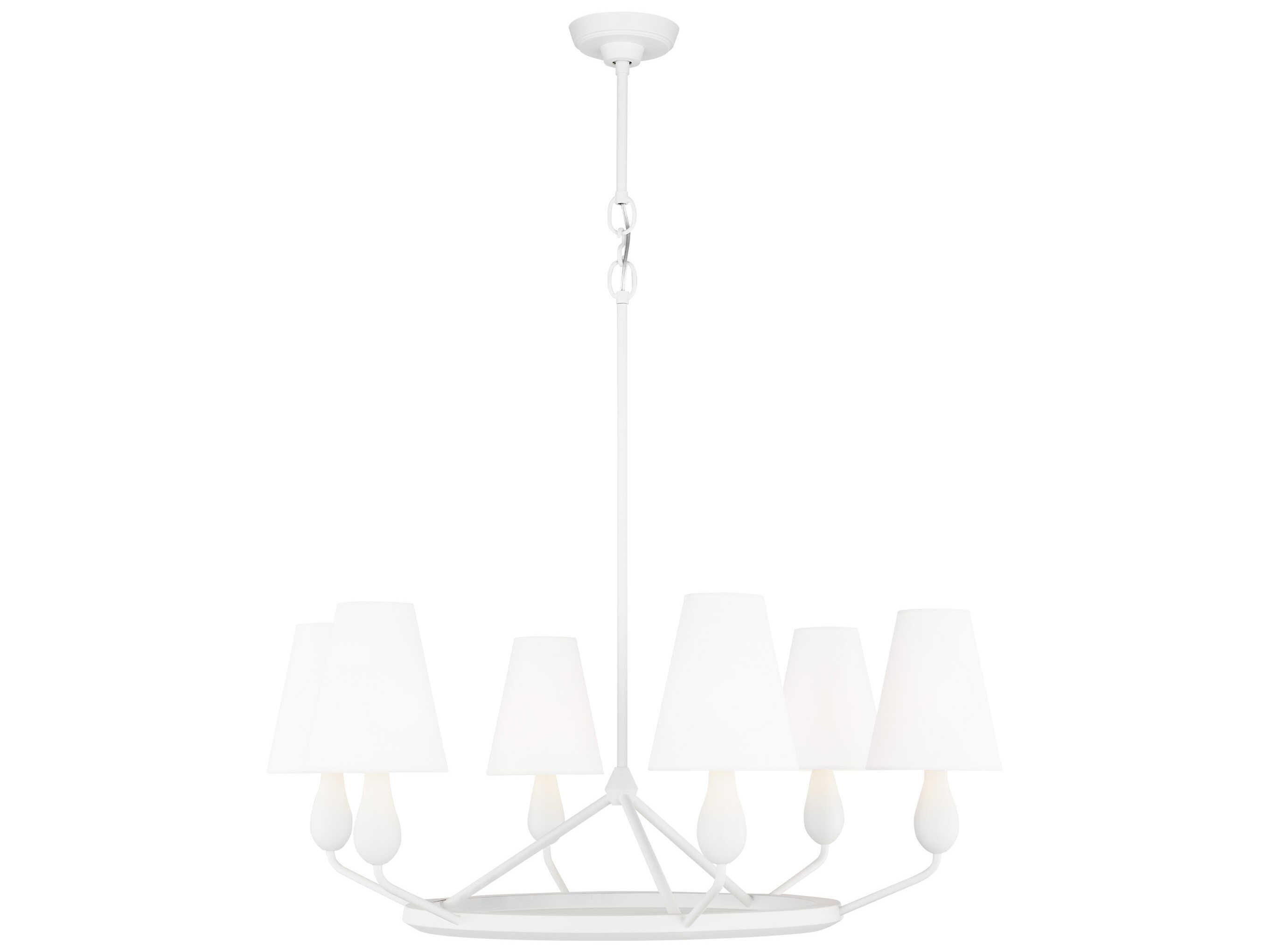 Visual Comfort Studio Ziba 6-Light Matte White Chandelier