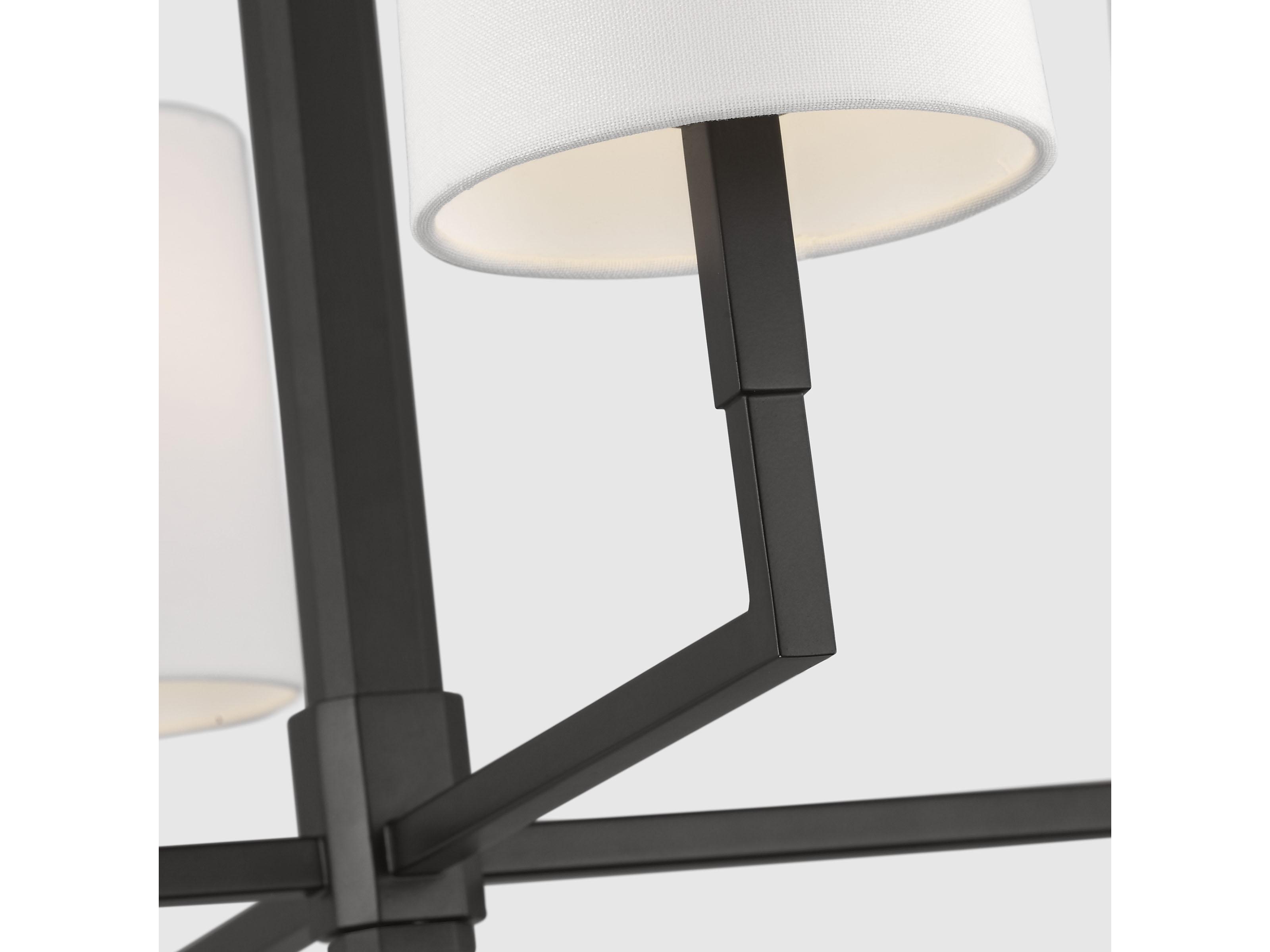 Visual Comfort Studio Danica 4-Light Aged Iron Black Candelabra Cylinder Chandelier