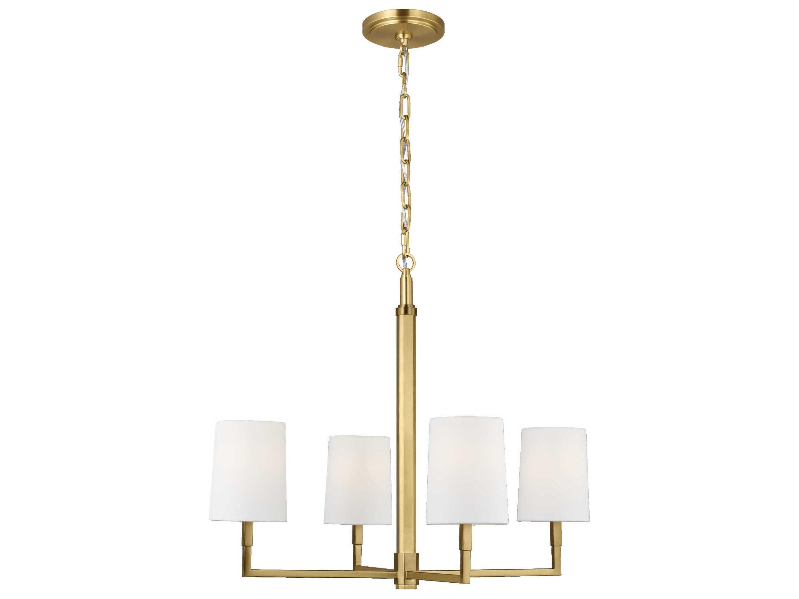 Visual Comfort Studio Danica 4-Light Burnished Brass Candelabra Cylinder Chandelier