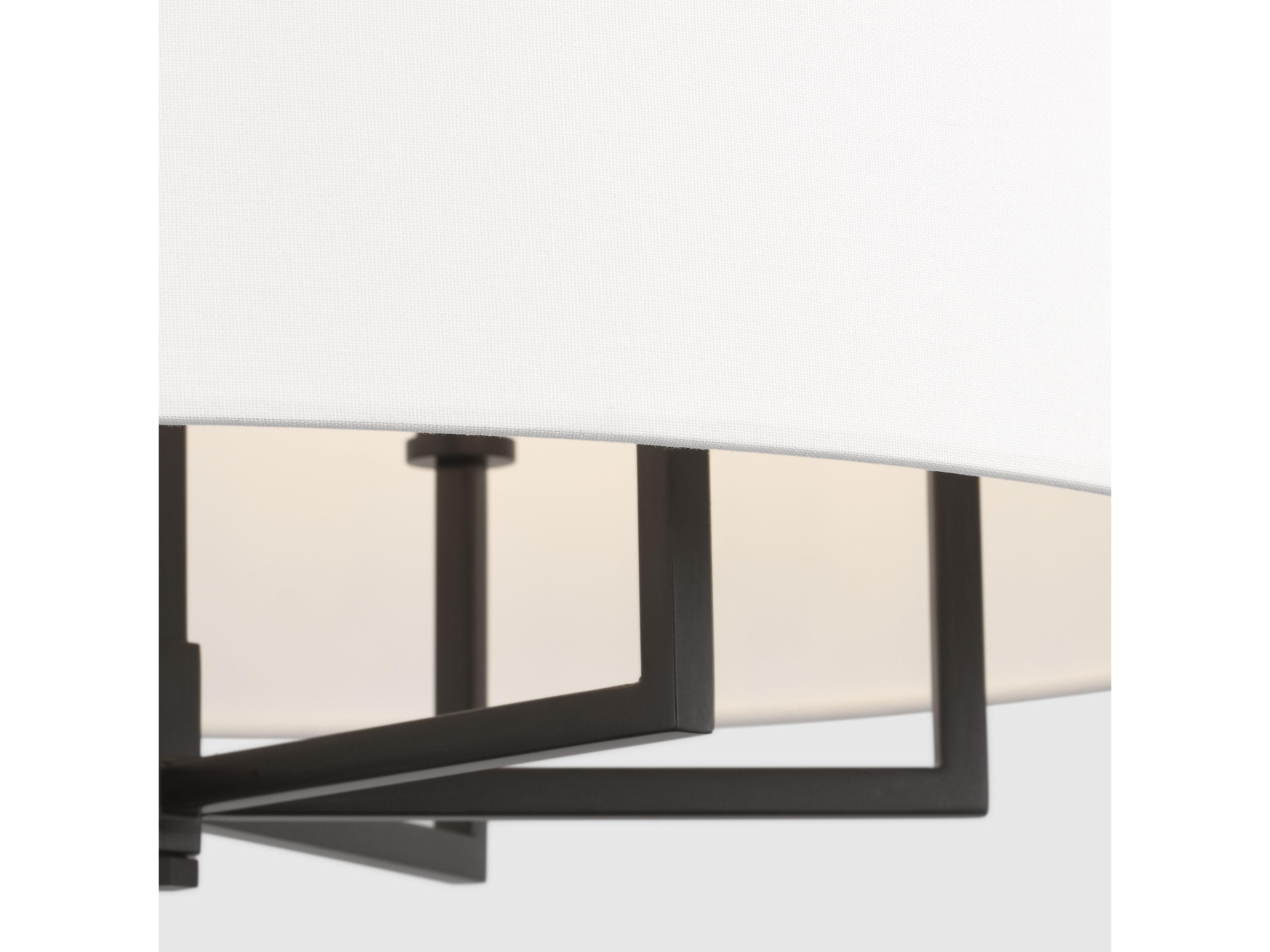 Visual Comfort Studio Danica 6-Light Aged Iron Black Candelabra Drum Chandelier