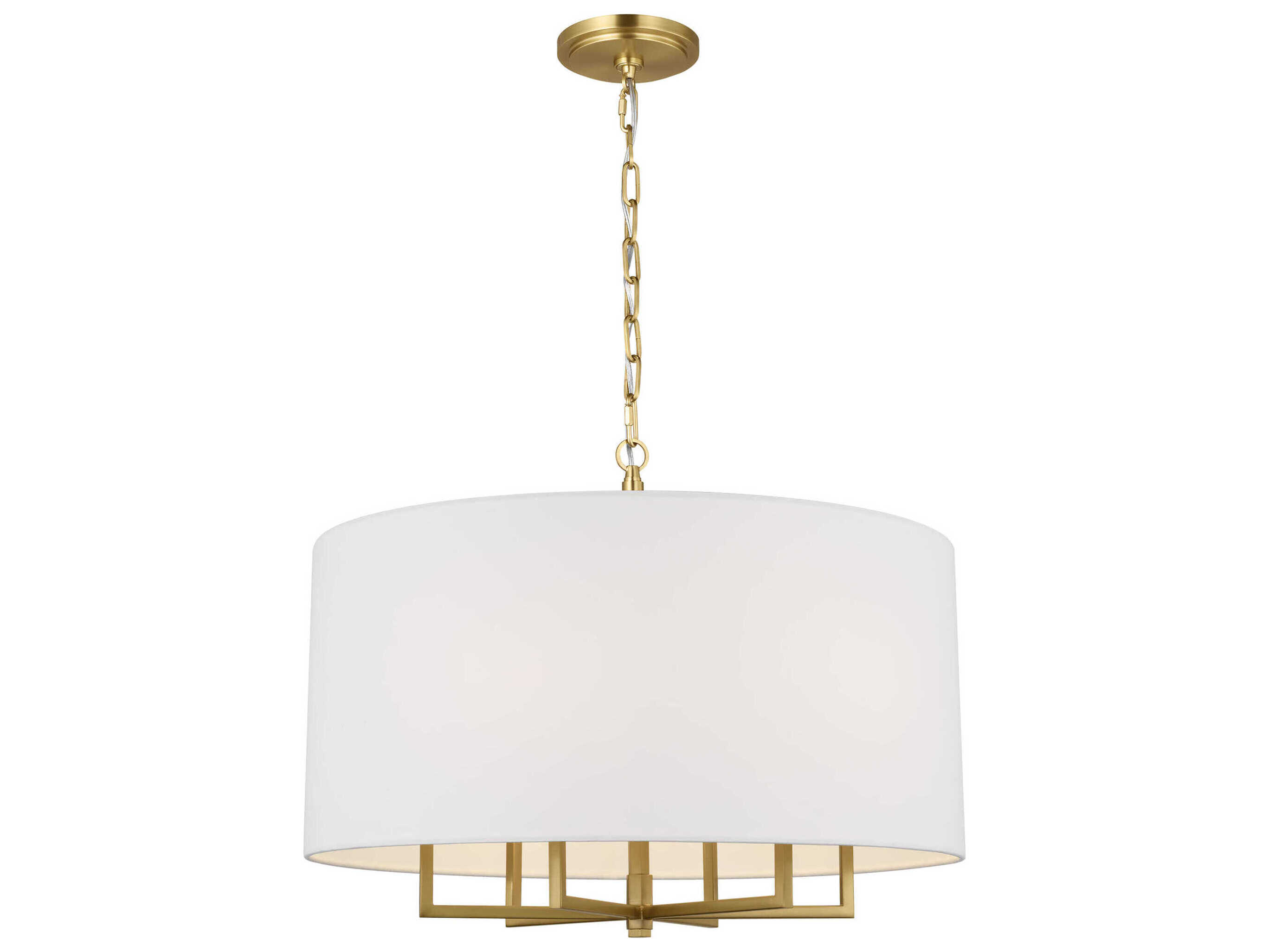 Visual Comfort Studio Danica 6-Light Burnished Brass Candelabra Drum Chandelier