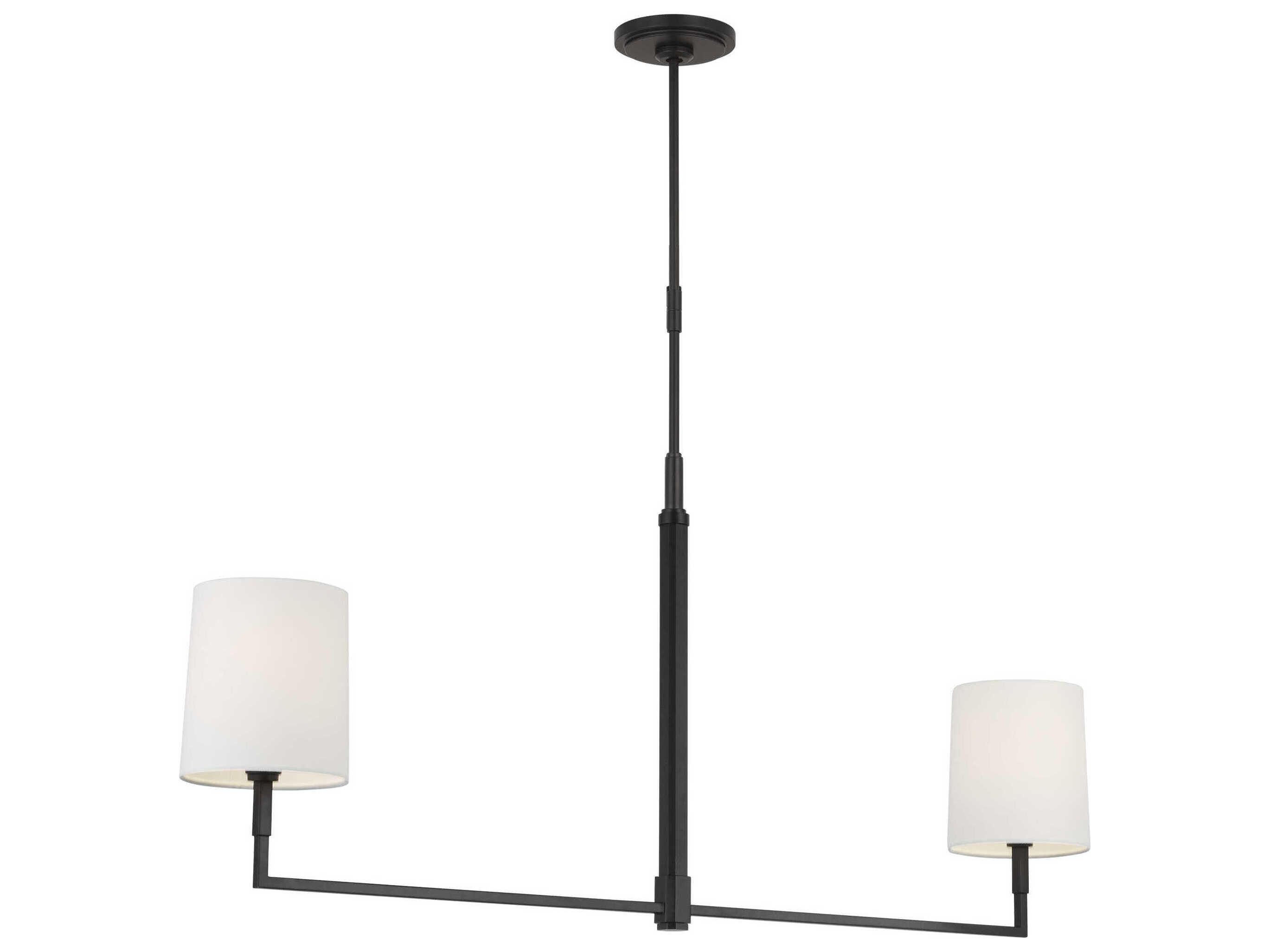 Visual Comfort Studio Danica 2-Light Aged Iron Black Linear Island Pendant