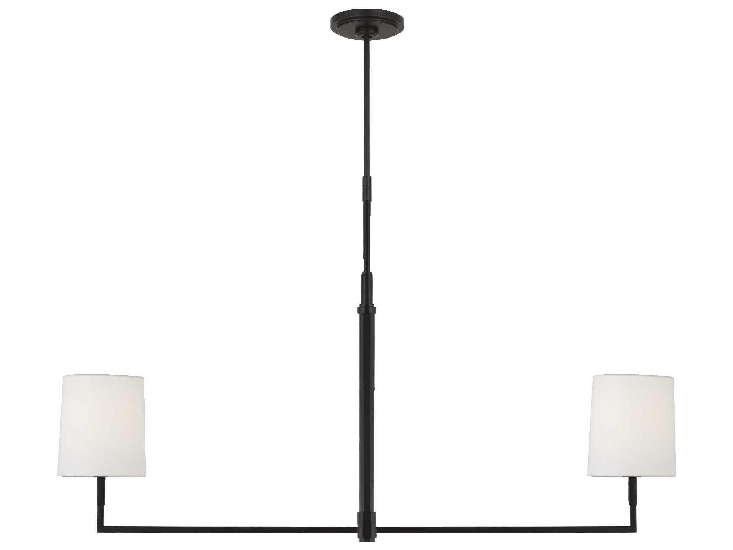 Visual Comfort Studio Danica 2-Light Aged Iron Black Linear Island Pendant
