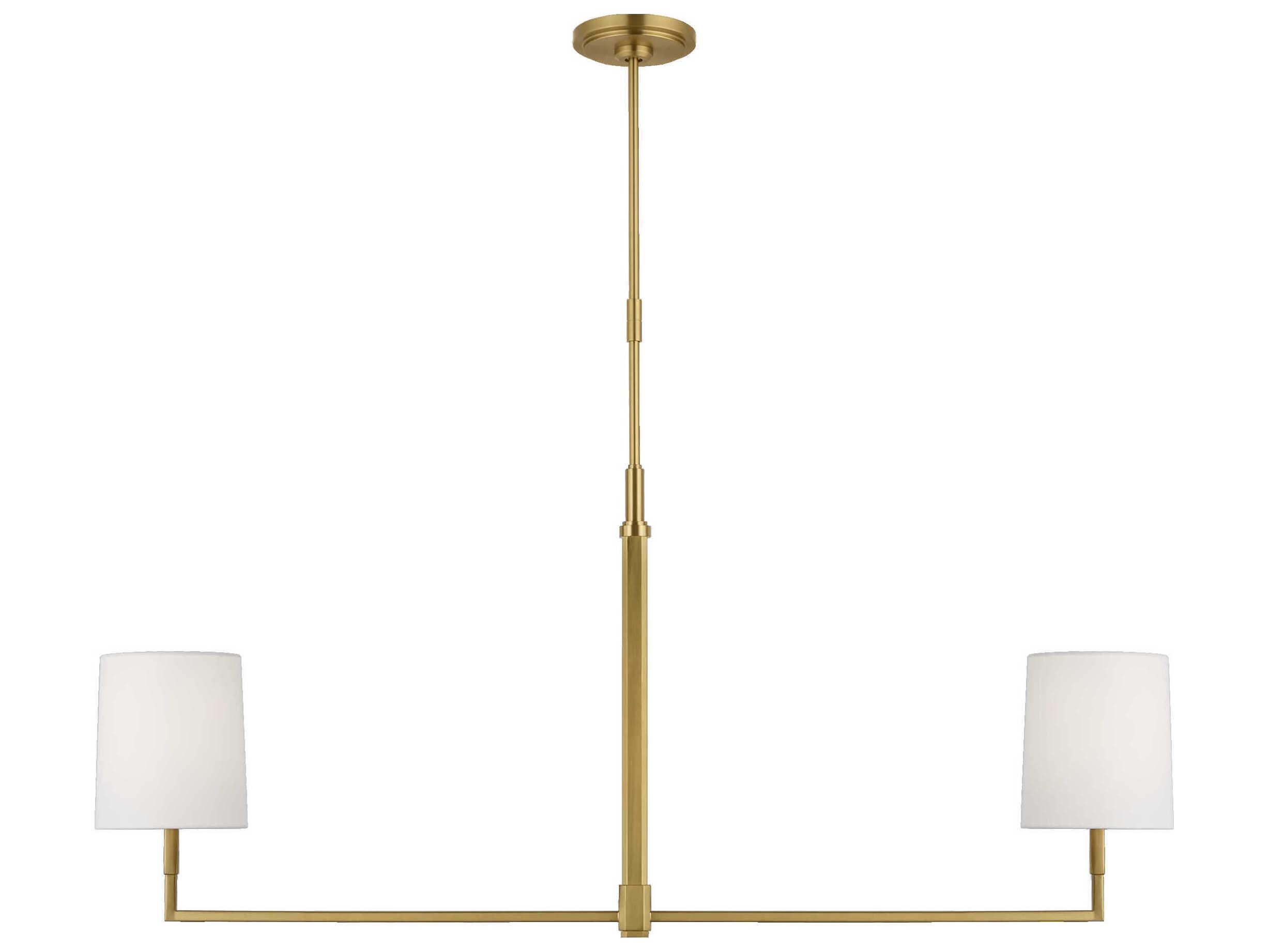 Visual Comfort Studio Danica 2-Light Burnished Brass Linear Island Pendant