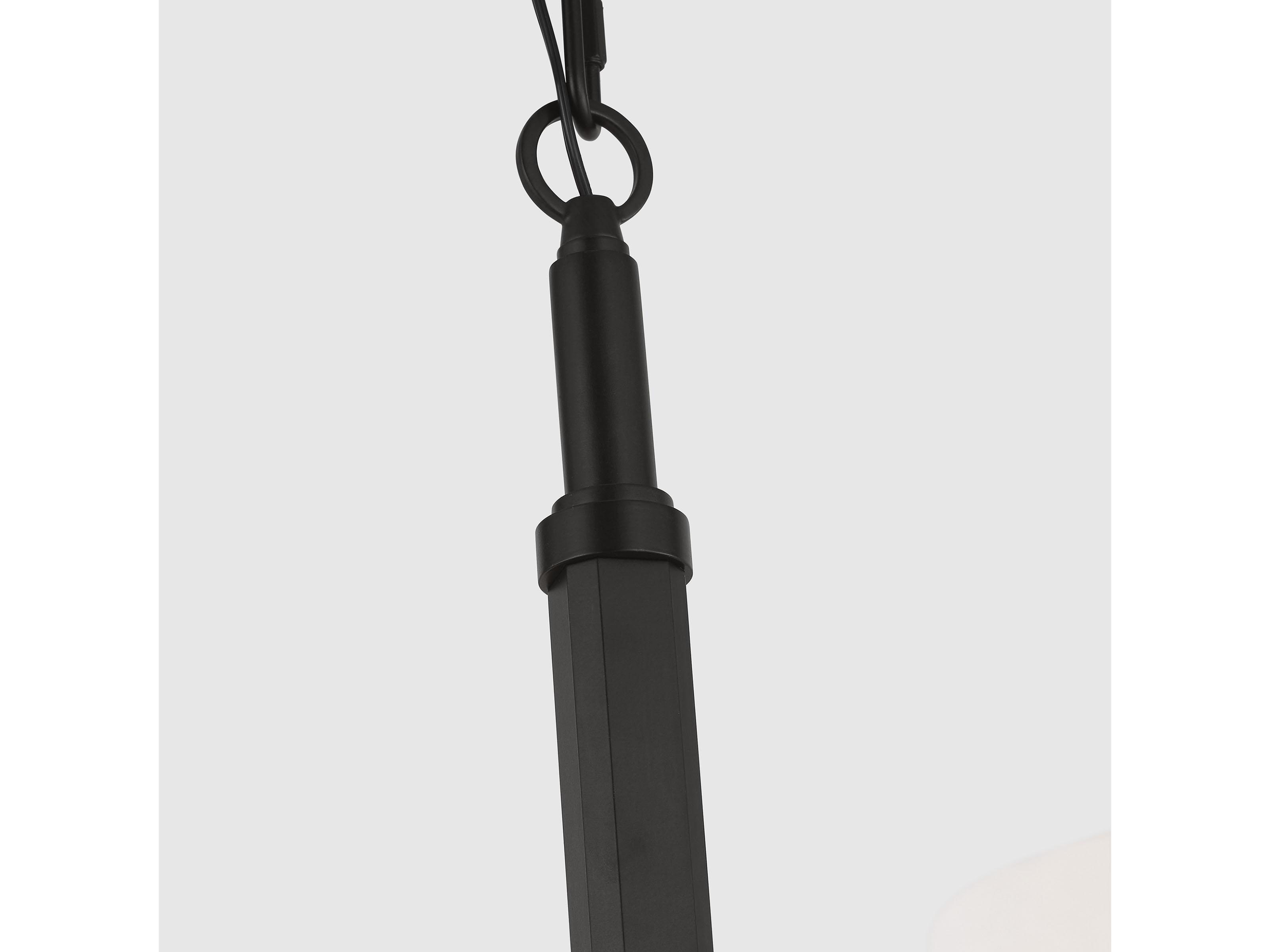 Visual Comfort Studio Danica 4-Light Aged Iron Black Candelabra Cylinder Chandelier