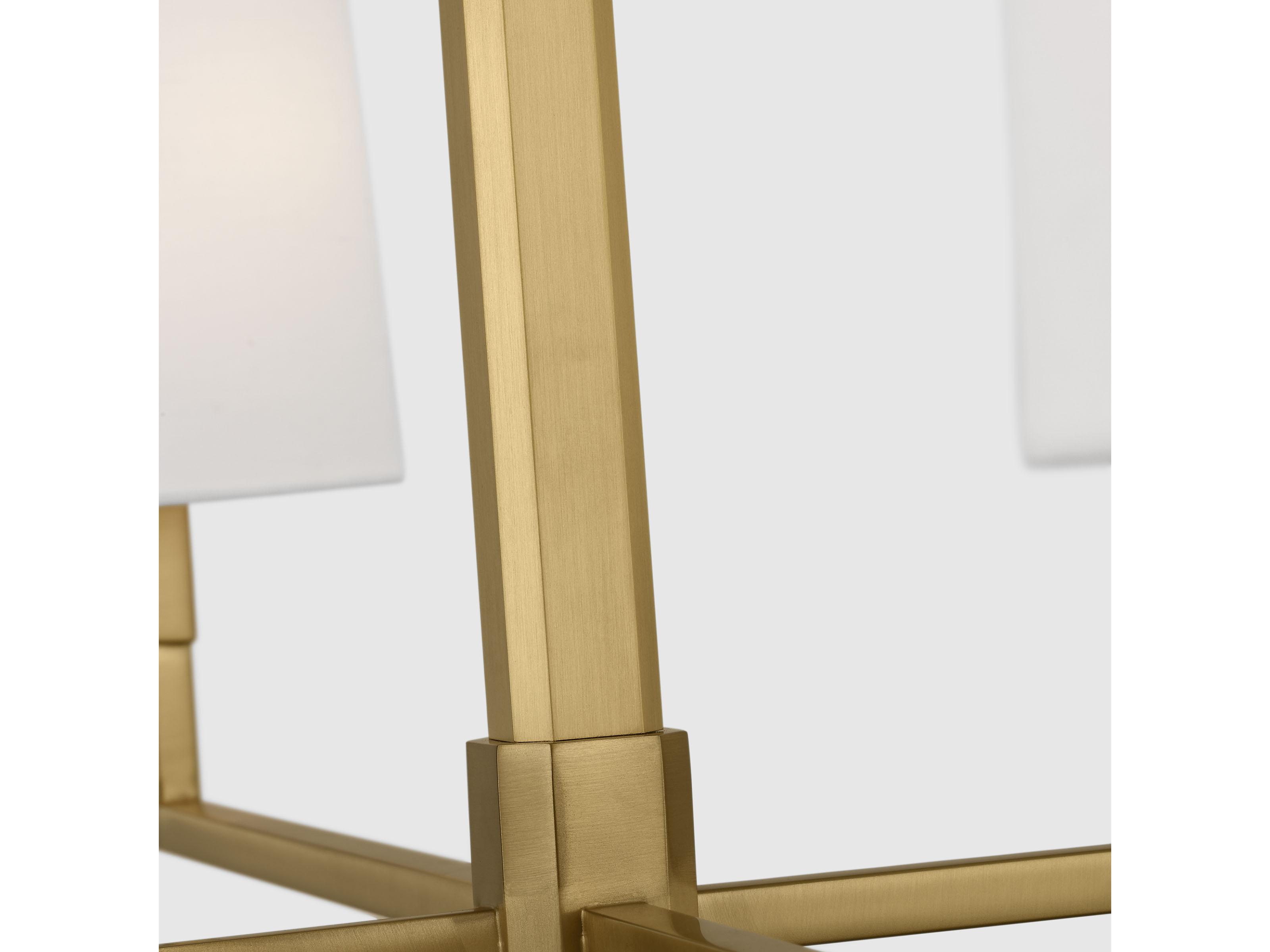 Visual Comfort Studio Danica 4-Light Burnished Brass Candelabra Cylinder Chandelier