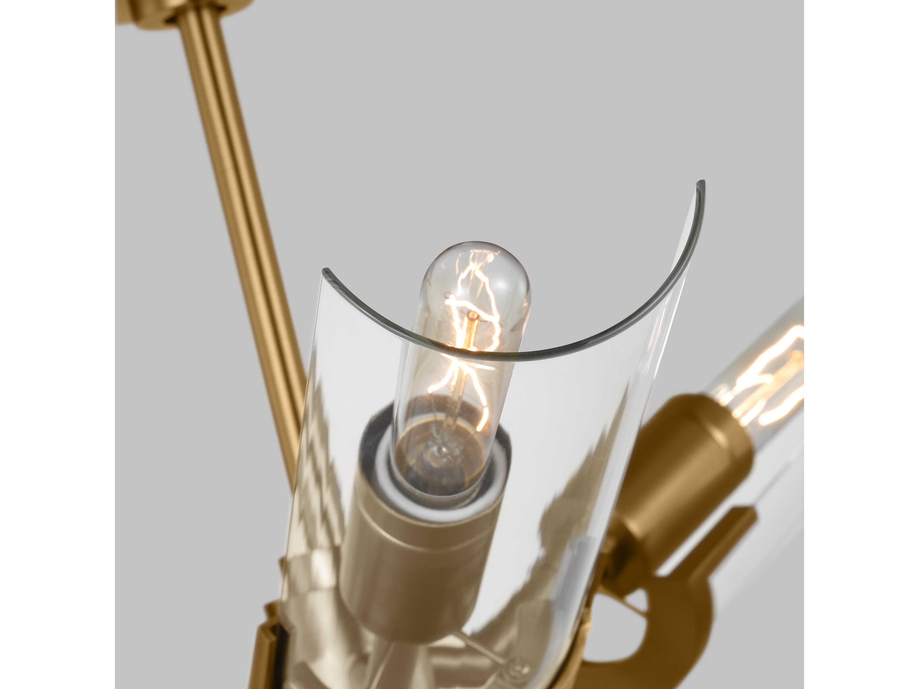 Visual Comfort Studio Mezzo 3-Light Burnished Brass Cylinder Semi Flush Mount