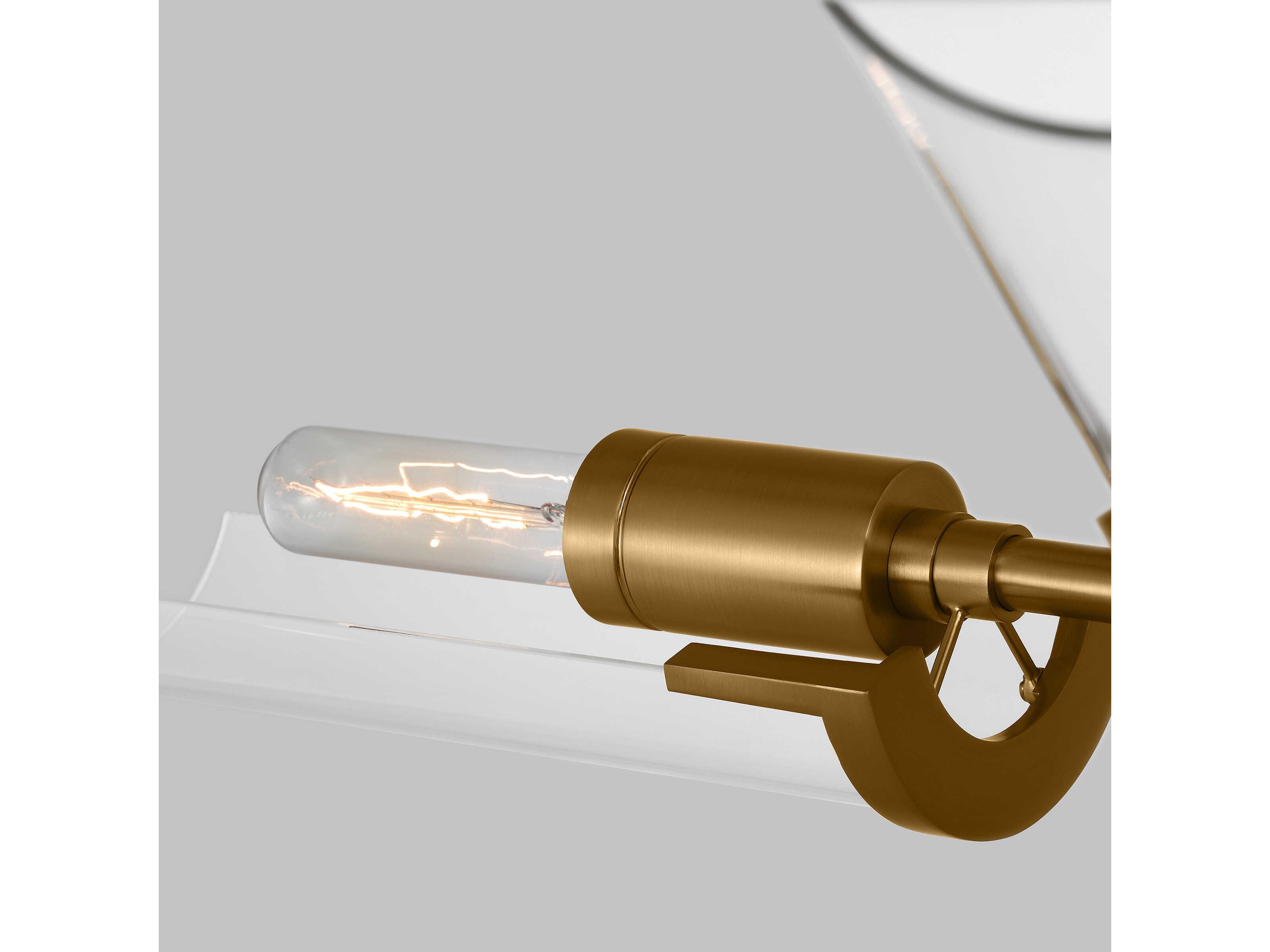 Visual Comfort Studio Mezzo 3-Light Burnished Brass Cylinder Semi Flush Mount