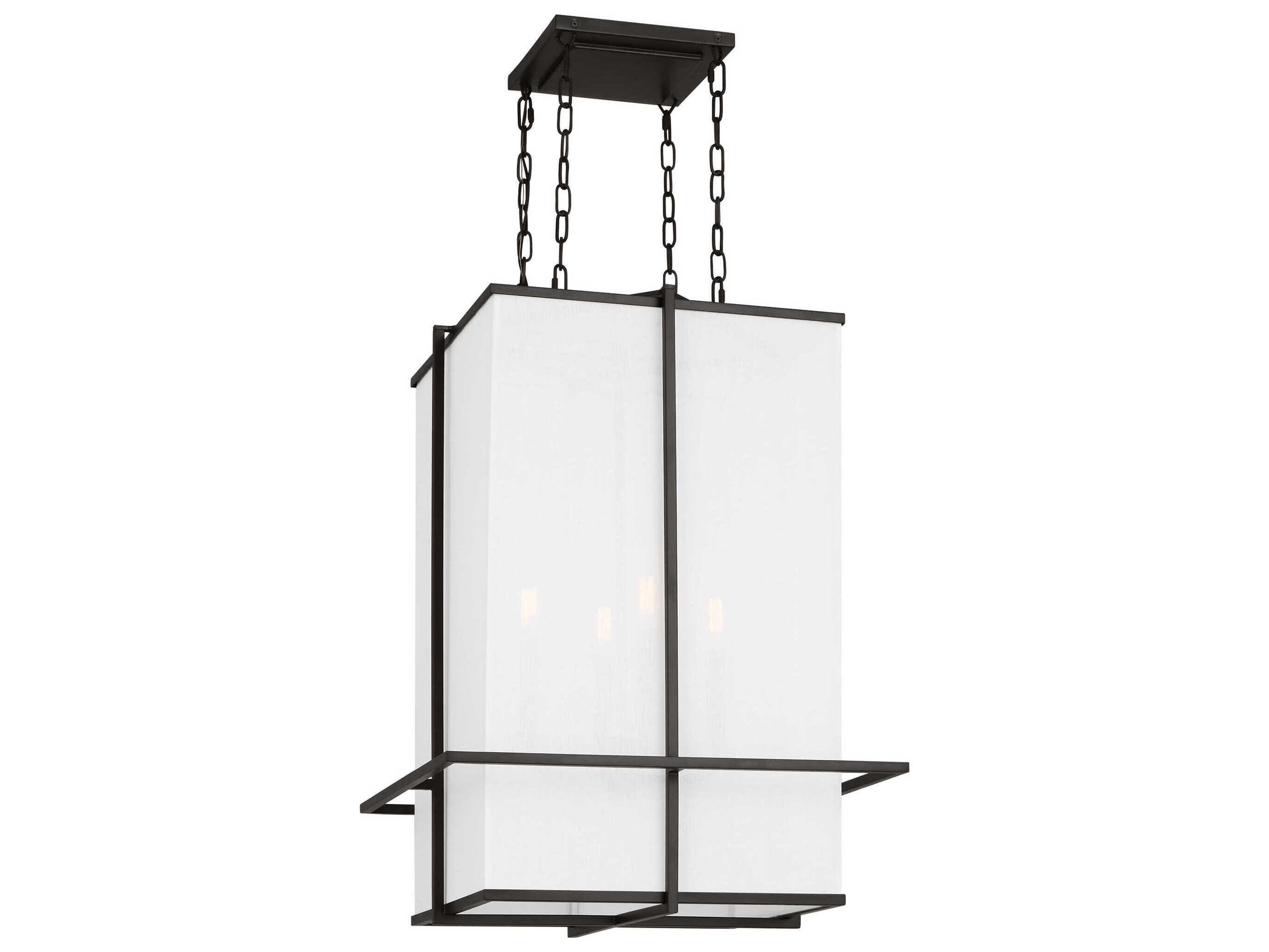 Visual Comfort Studio Dresden 4-Light Aged Iron Black Pendant