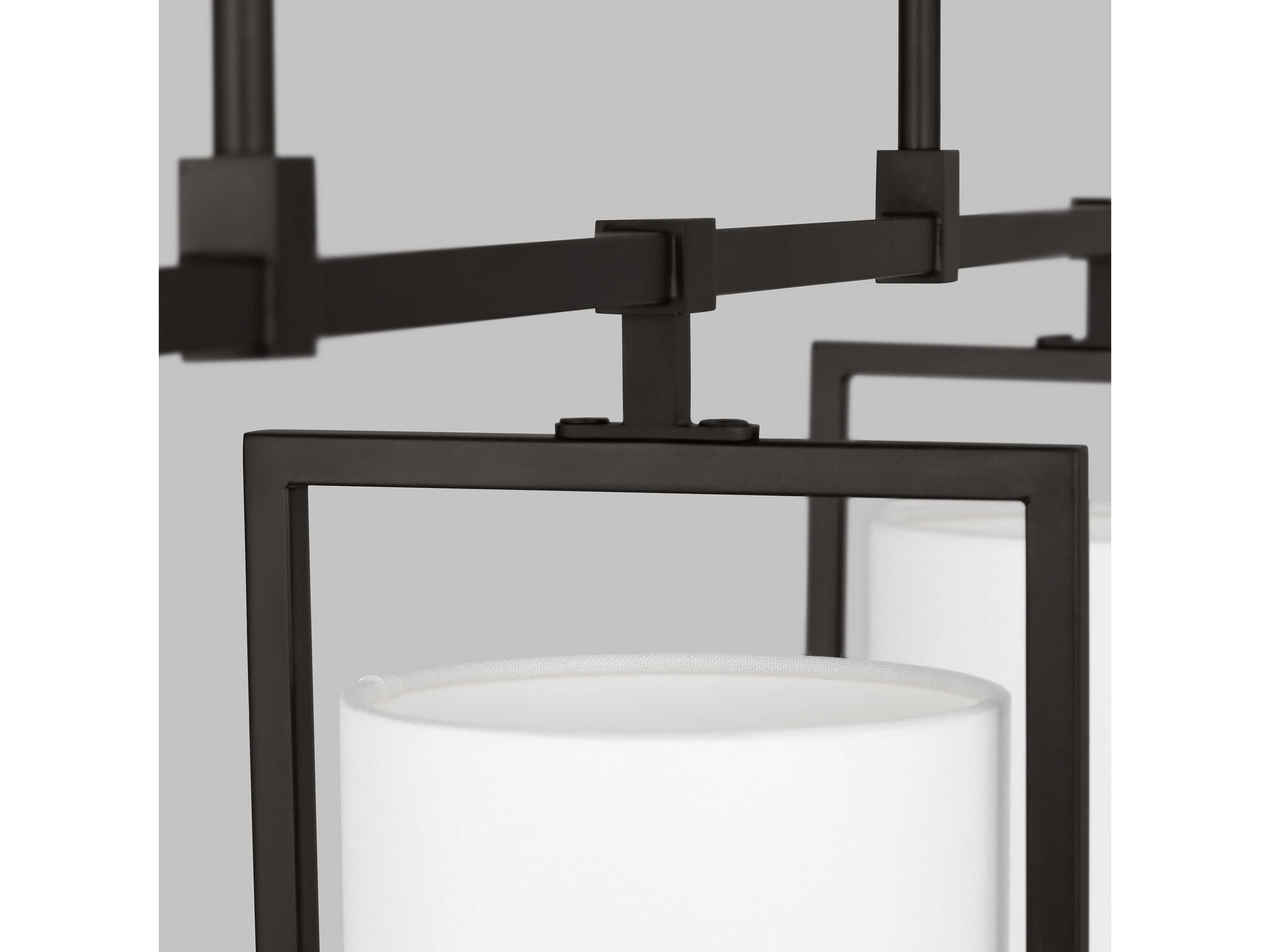 Visual Comfort Studio Sherwood 3-Light Aged Iron Black Cylinder Island Pendant