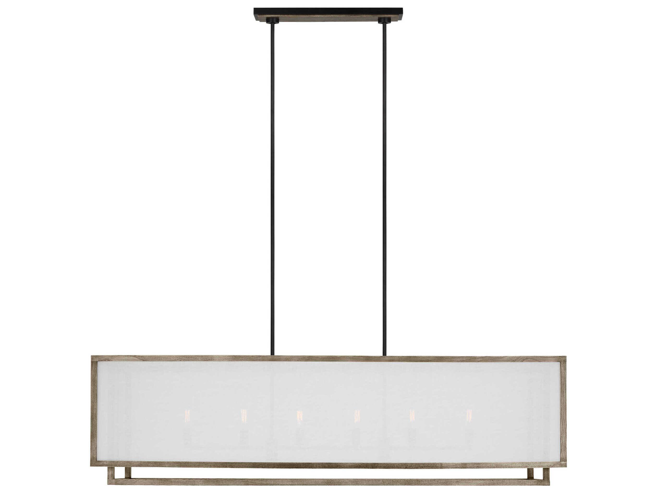 Visual Comfort Studio Brockway 6-Light Weathered Oak Wood Island Pendant