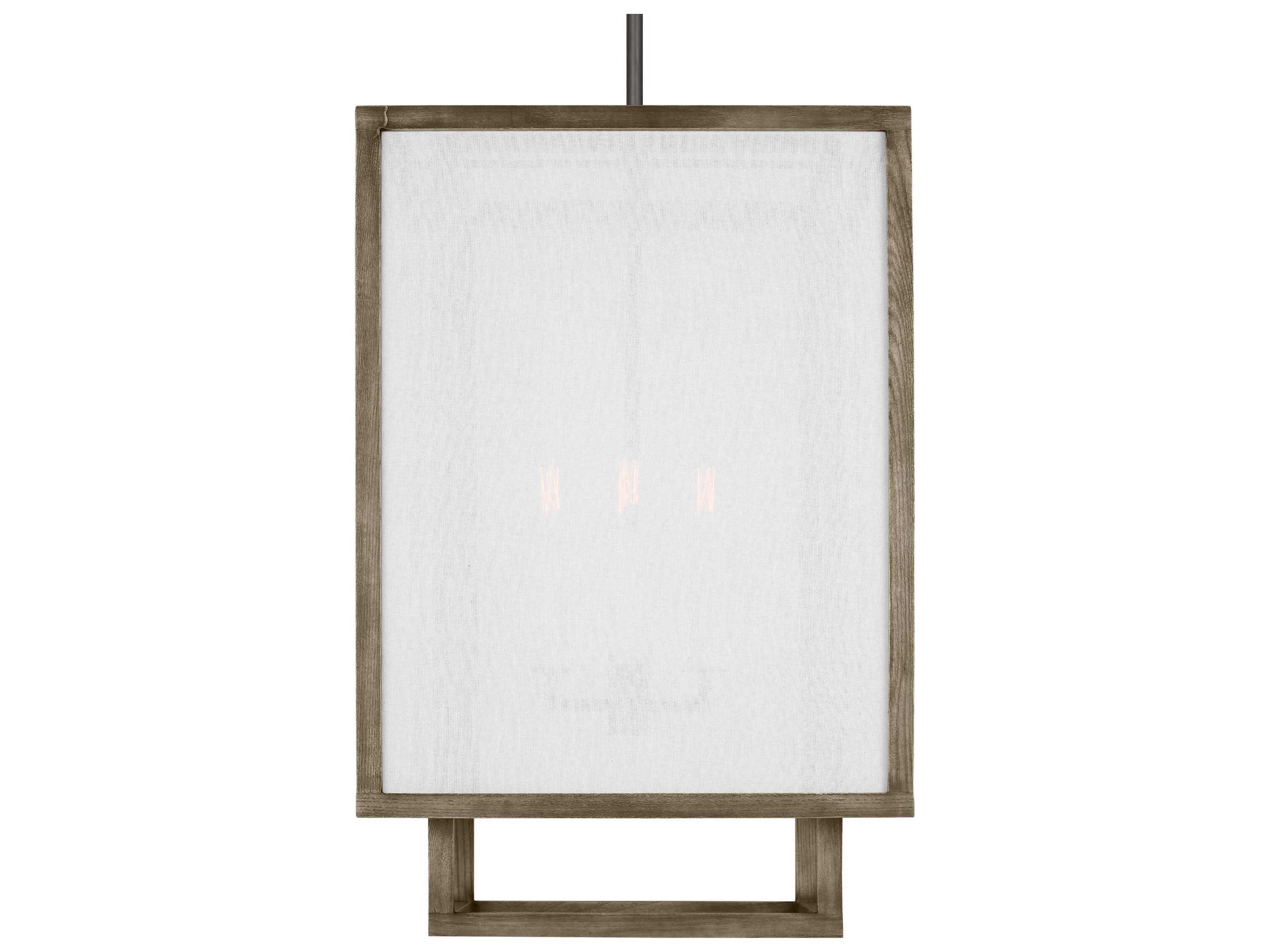 Visual Comfort Studio Brockway 4-Light Weathered Oak Wood Brown Pendant