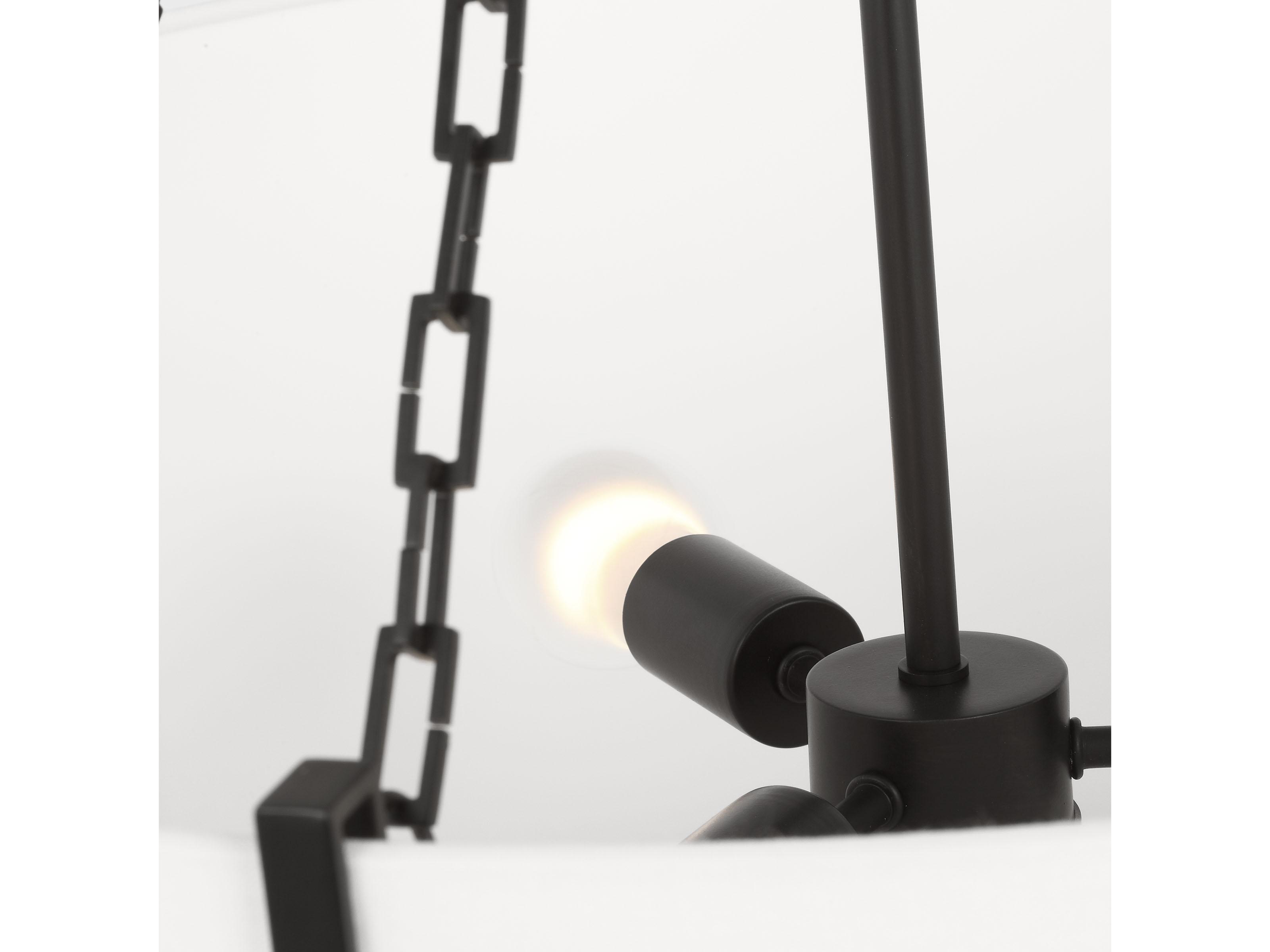 Visual Comfort Studio Bergen 3-Light Aged Iron Black Drum Pendant