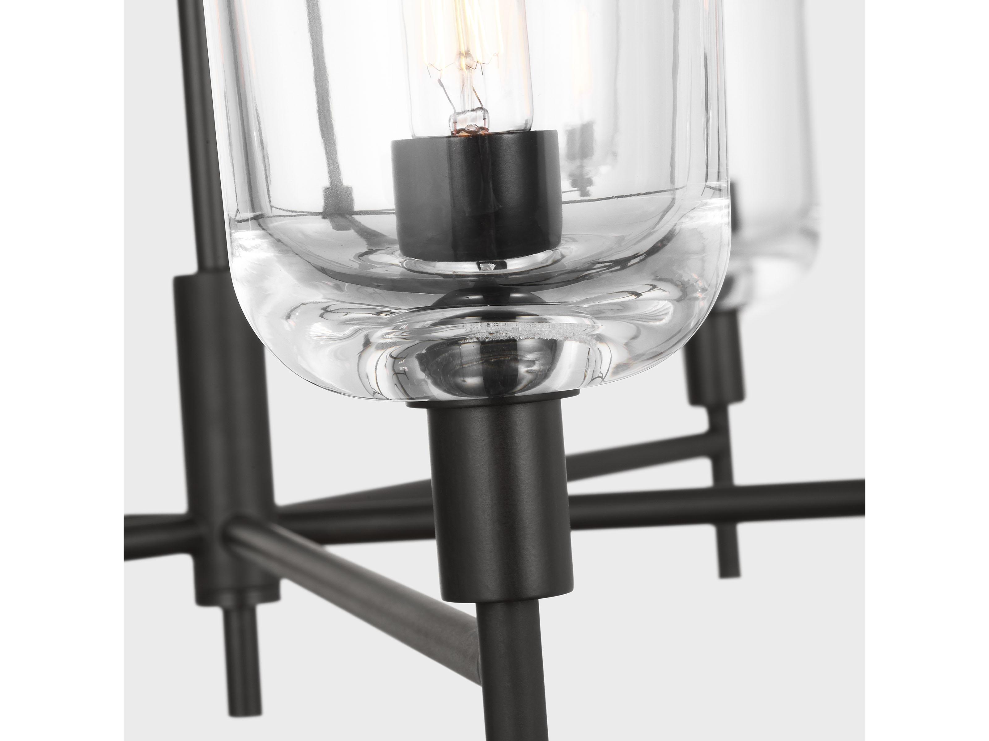 Visual Comfort Studio Hartley 5-Light Aged Iron Black Candelabra Chandelier