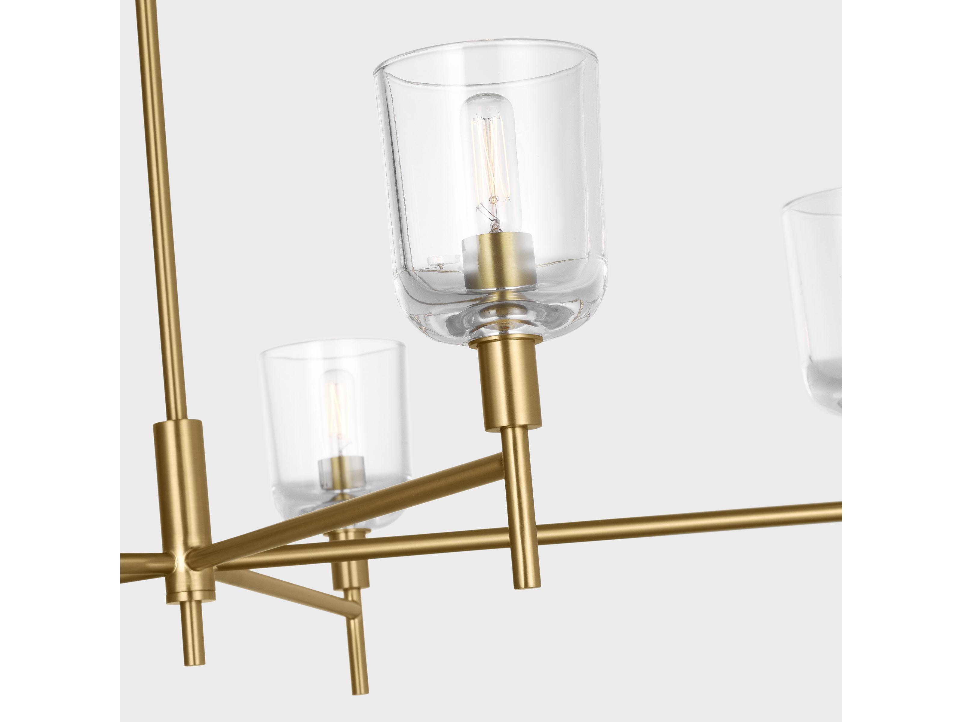 Visual Comfort Studio Hartley 5-Light Burnished Brass Candelabra Chandelier