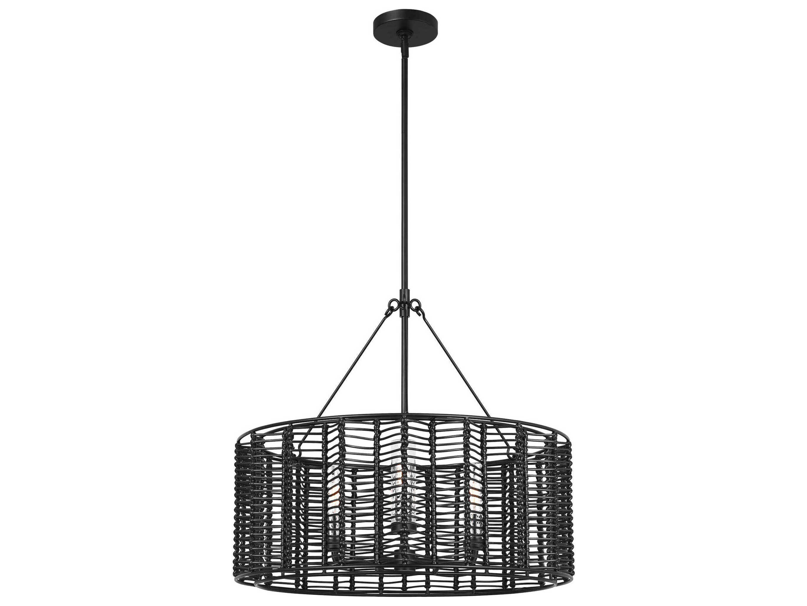 Visual Comfort Studio Winslow 3-Light Midnight Black Candelabra Chandelier