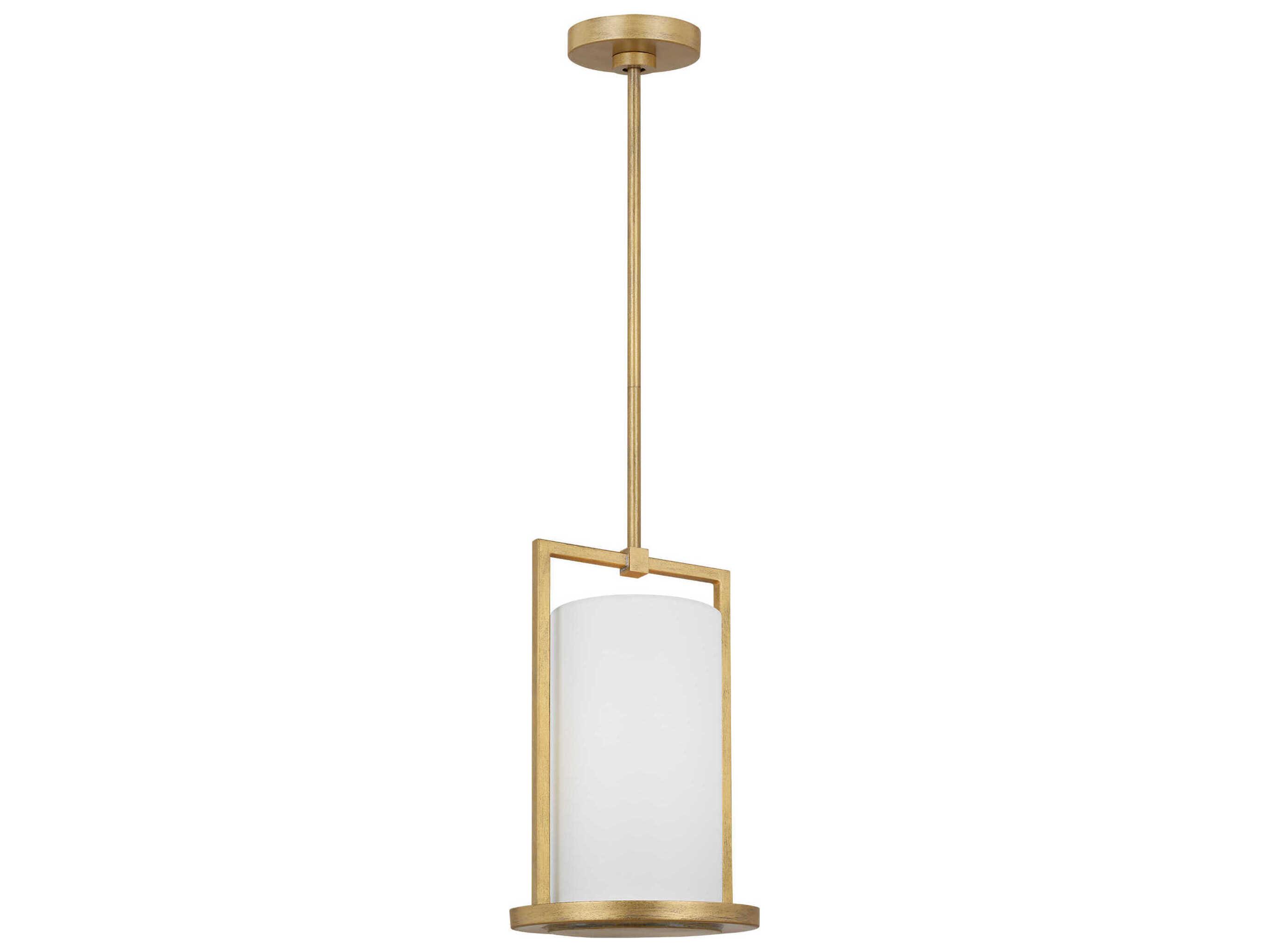 Visual Comfort Studio Sherwood 1-Light Coastal Gild Gold Cylinder Mini Pendant