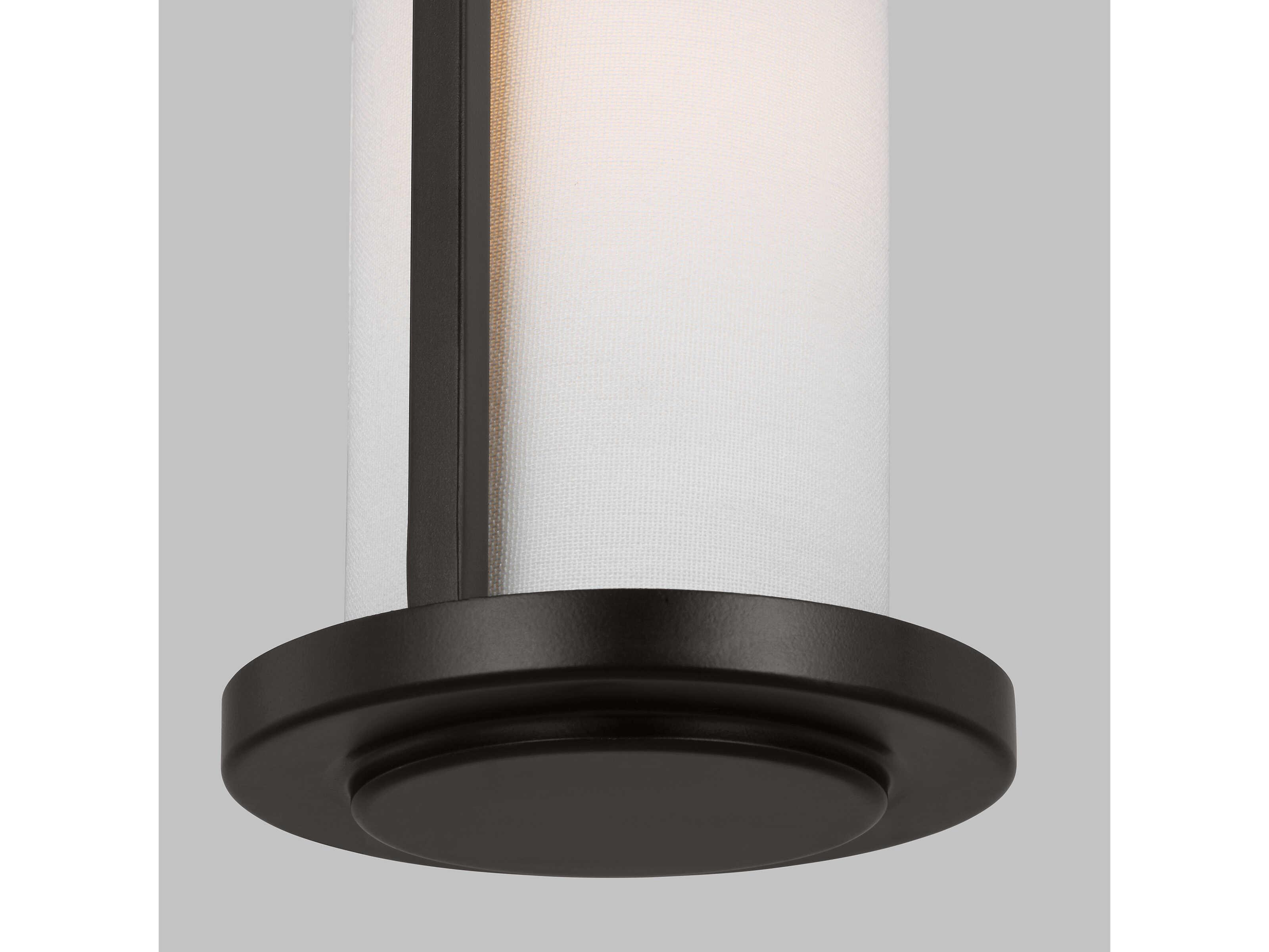 Visual Comfort Studio Sherwood 1-Light Aged Iron Black Cylinder Mini Pendant