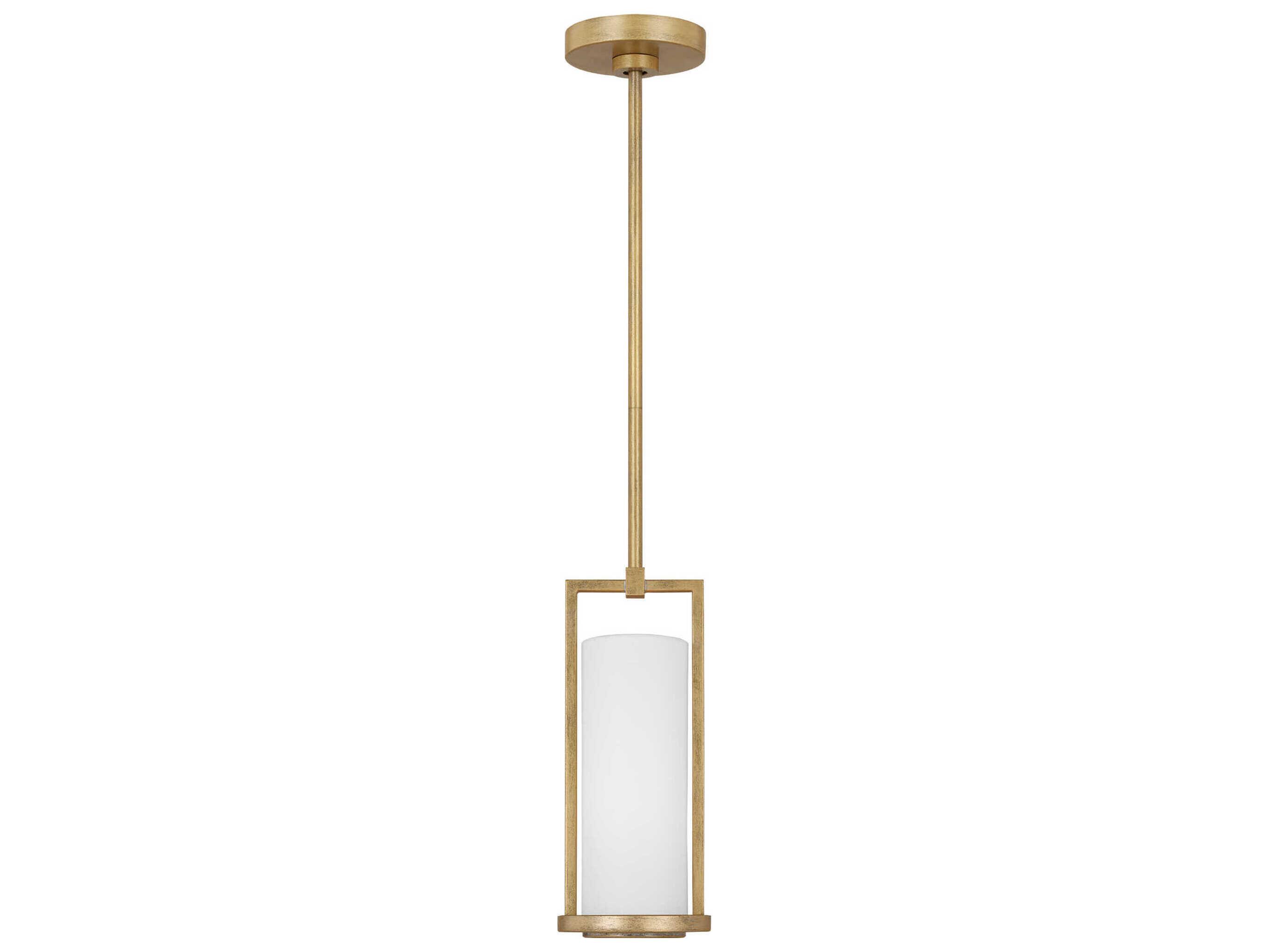 Visual Comfort Studio Sherwood 1-Light Coastal Gild Gold Cylinder Mini Pendant