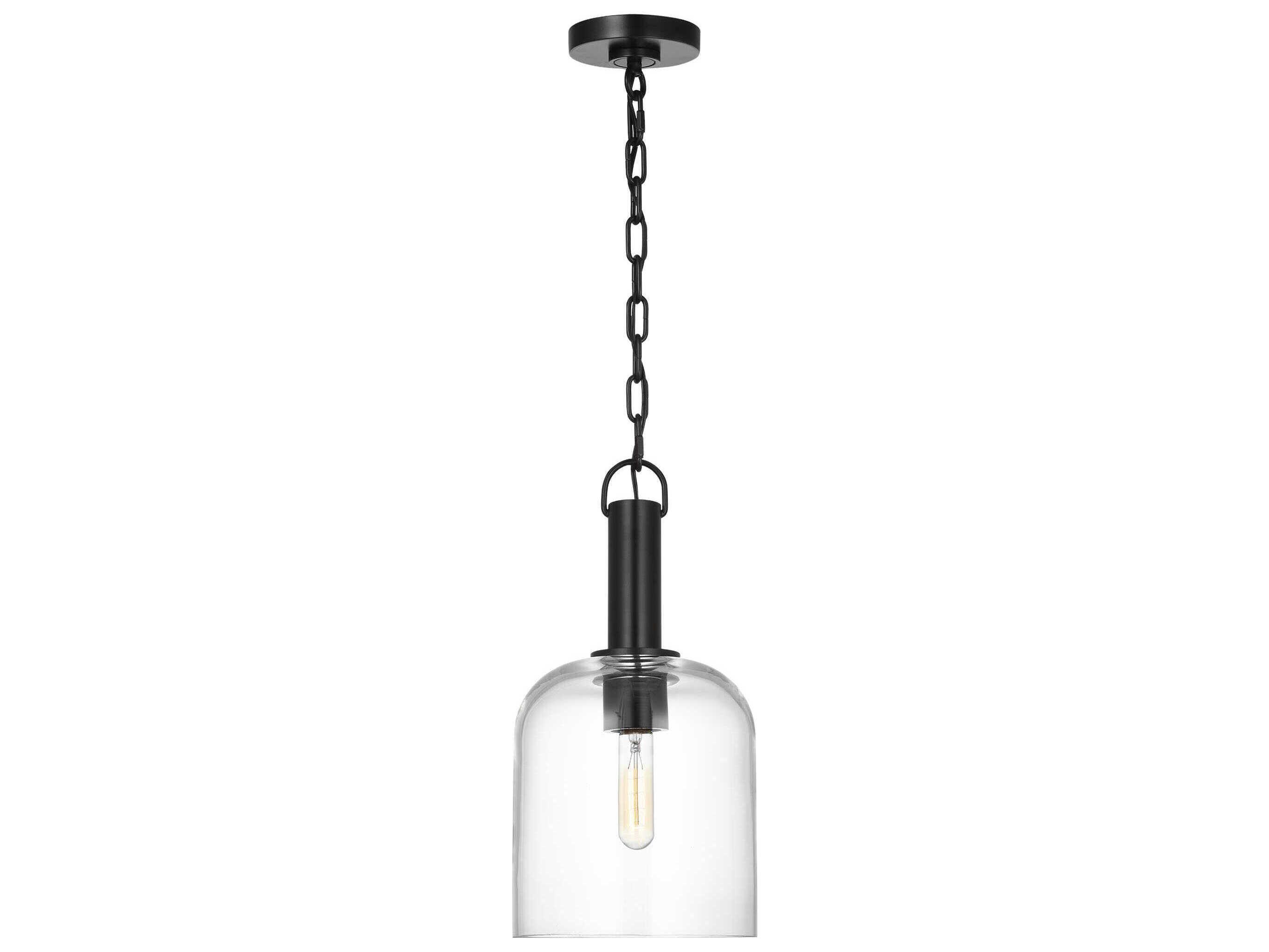 Visual Comfort Studio Hartley 1-Light Aged Iron Black Mini Pendant