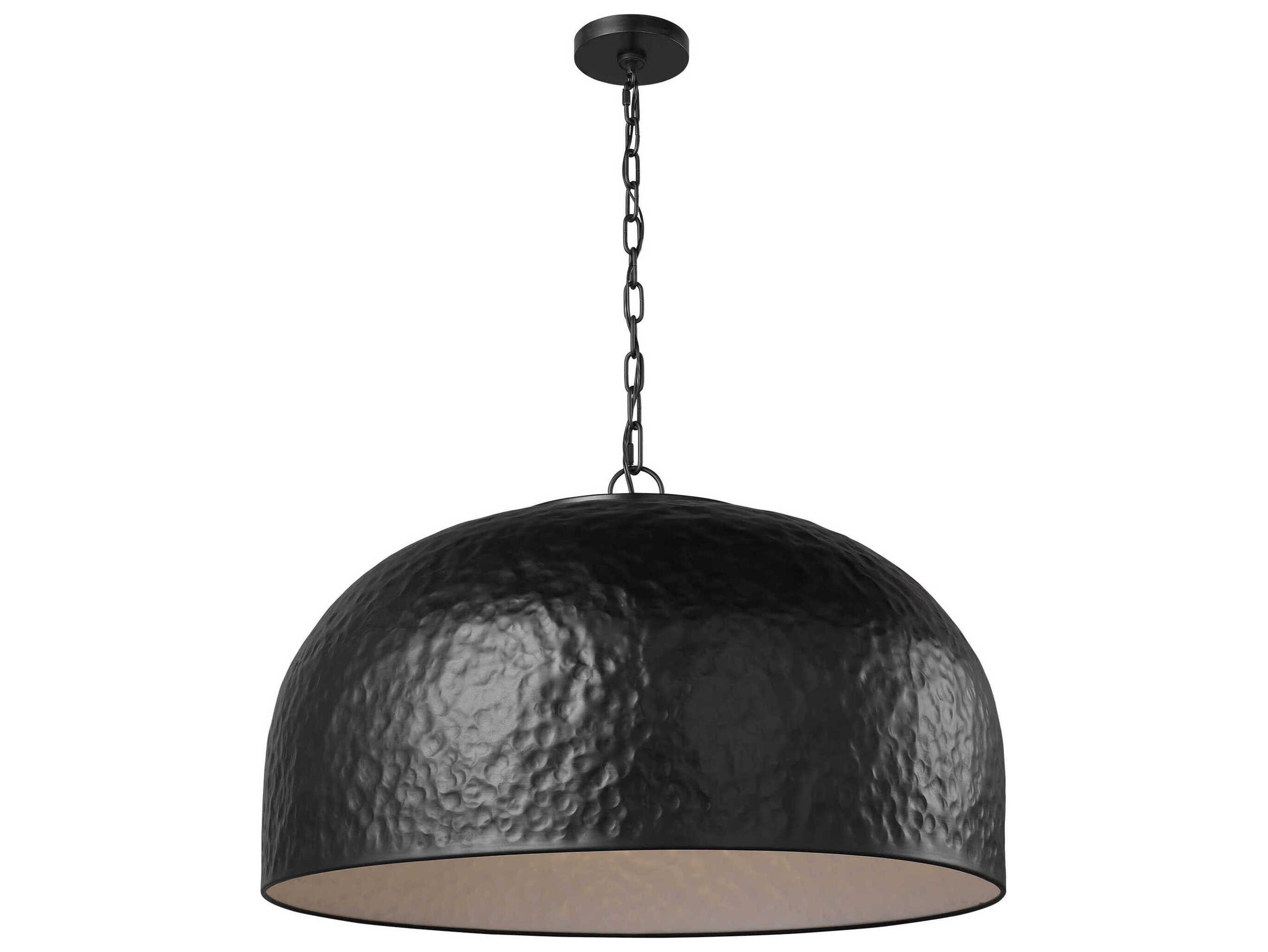 Visual Comfort Studio Buckner 1-Light Aged Iron Black Dome Pendant