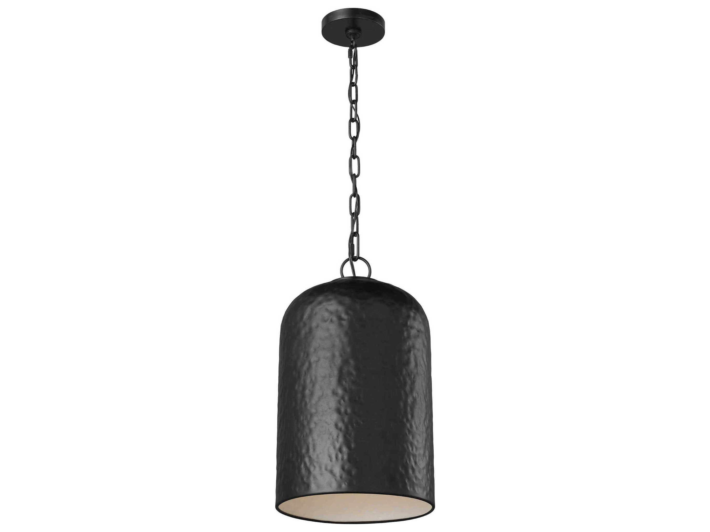 Visual Comfort Studio Buckner 1-Light Aged Iron Black Cylinder Mini Pendant