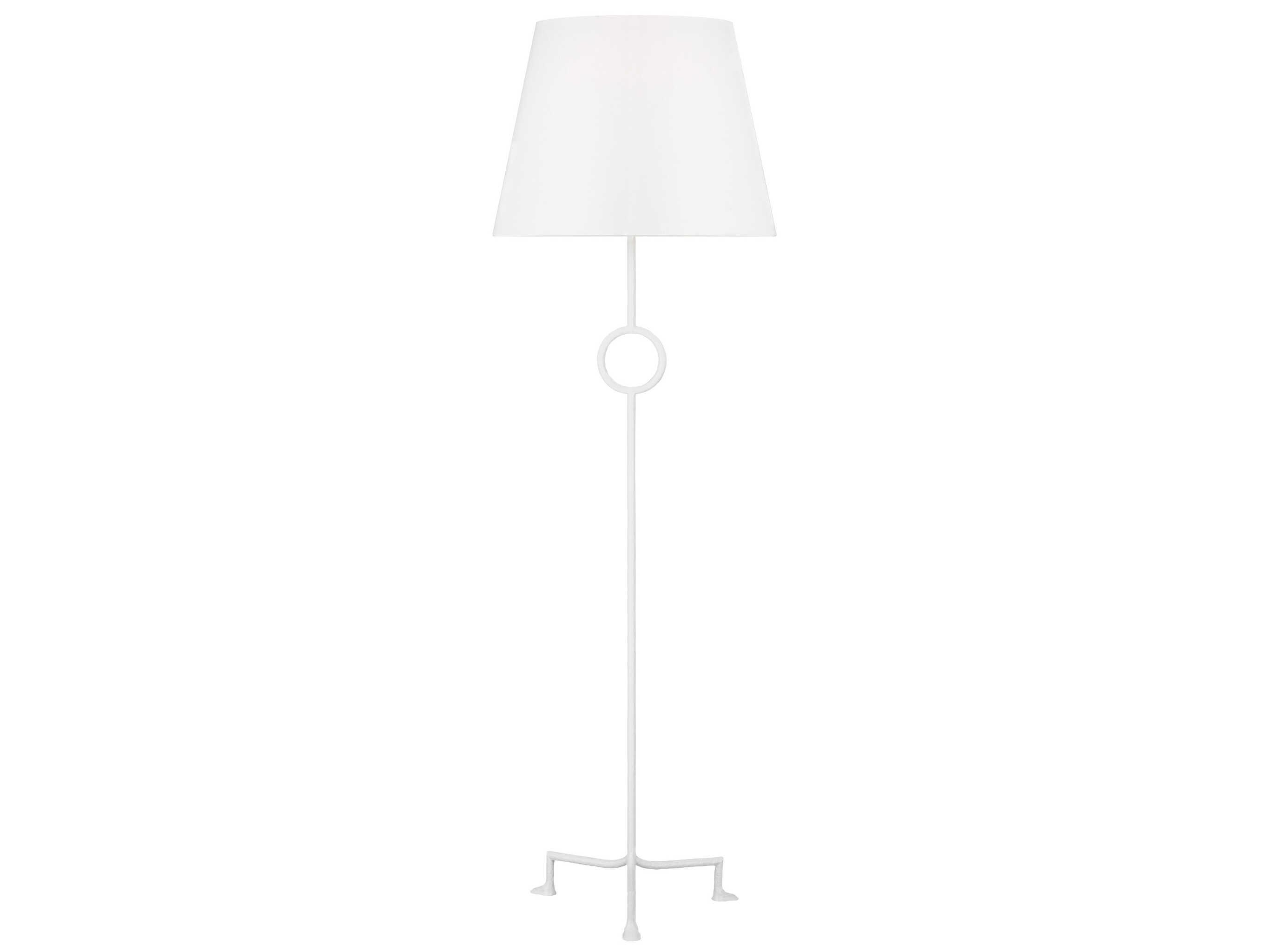Visual Comfort Studio Montour Matte White Linen Fabric Floor Lamp