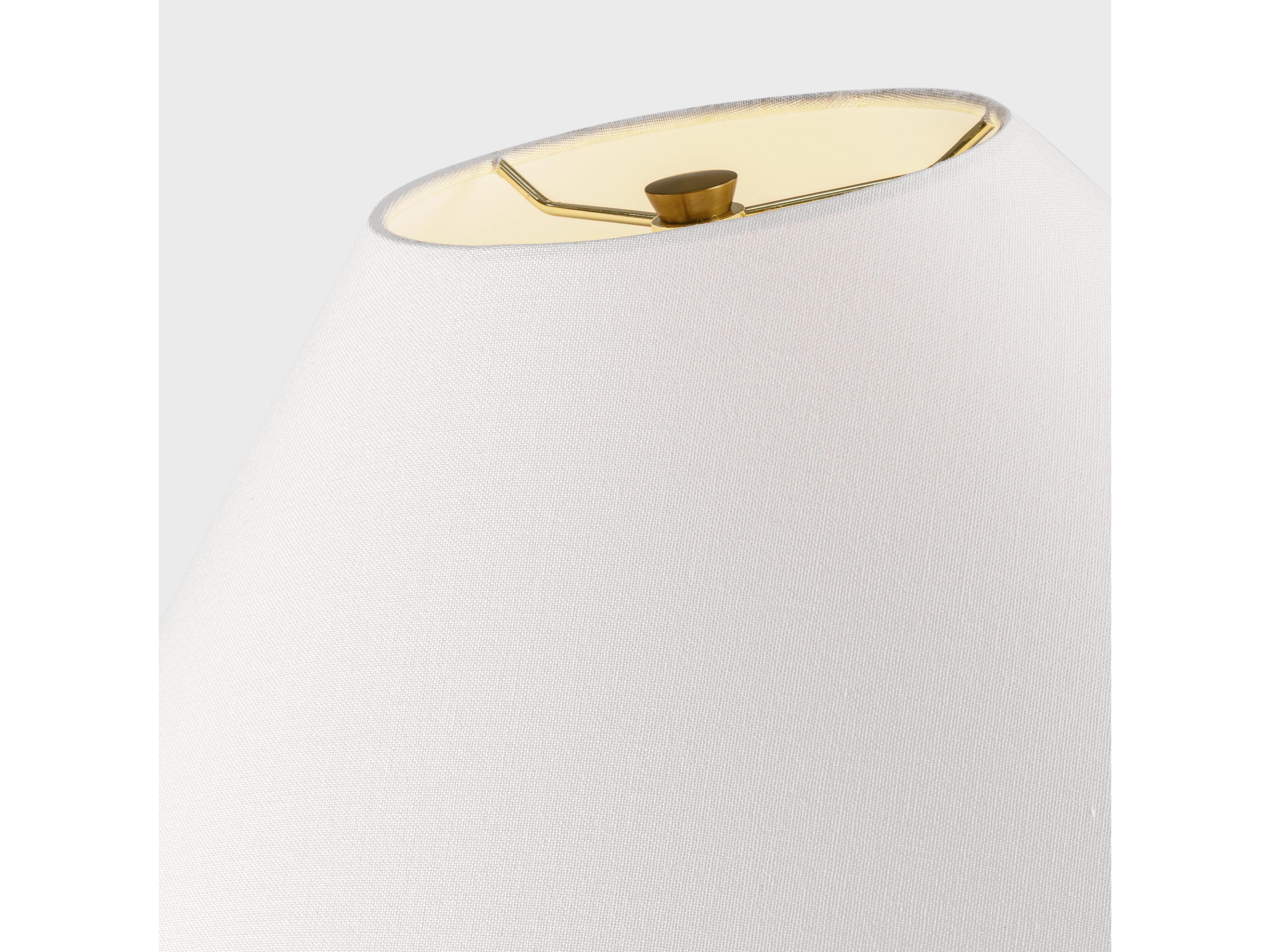 Visual Comfort Studio Dumar Blonde Rattan White Linen Fabric Brown Table Lamp