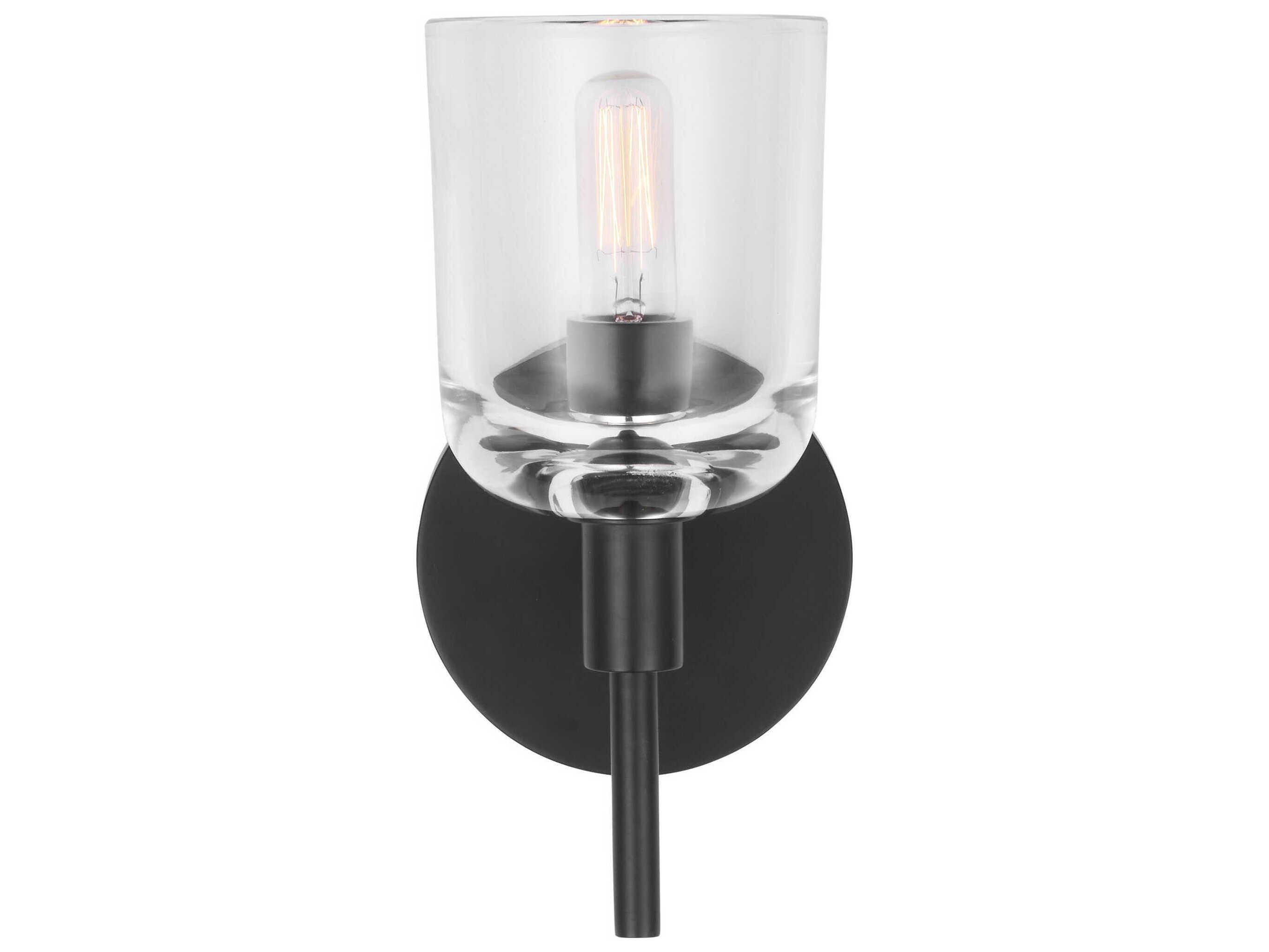 Visual Comfort Studio Hartley 1-Light Aged Iron Black Wall Sconce