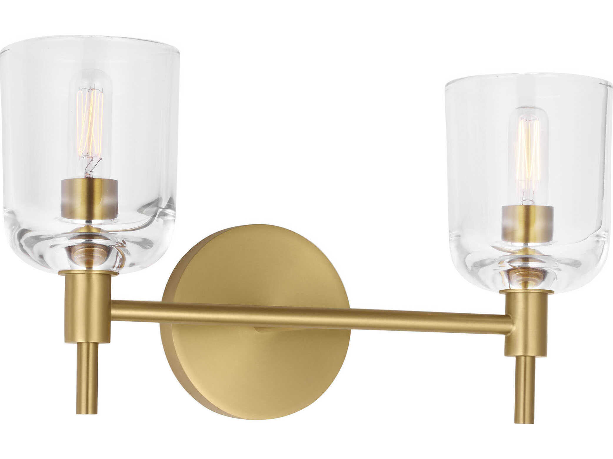 Visual Comfort Studio Hartley 2-Light Burnished Brass Vanity Light