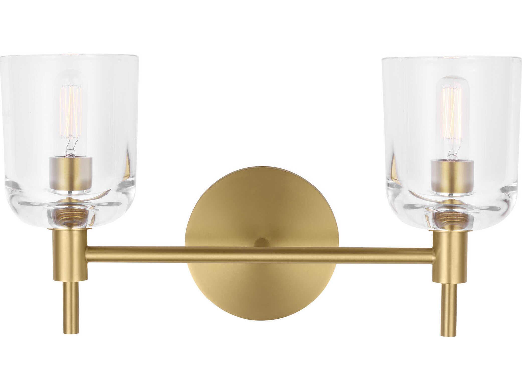 Visual Comfort Studio Hartley 2-Light Burnished Brass Vanity Light