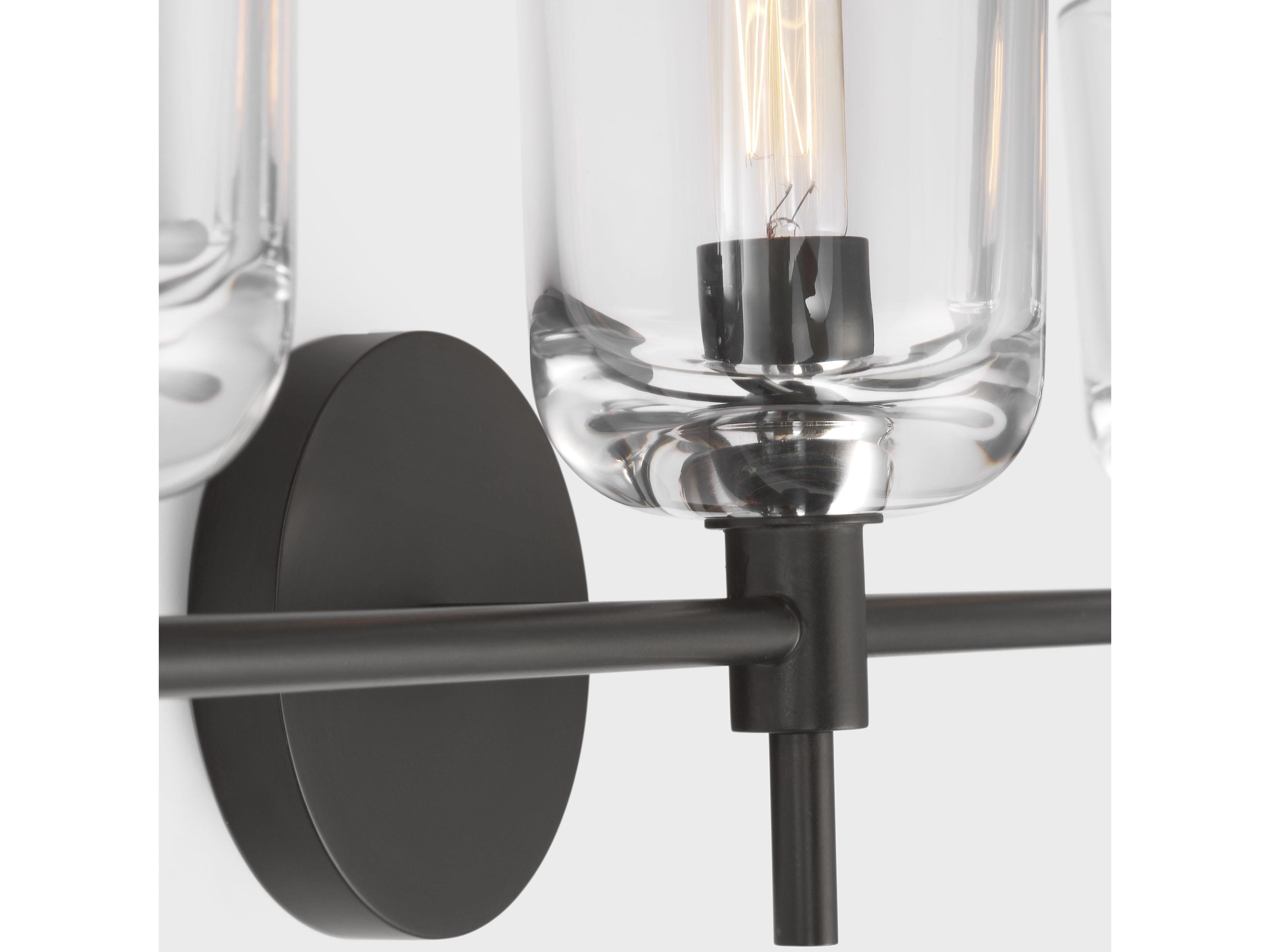 Visual Comfort Studio Hartley 3-Light Aged Iron Black Vanity Light