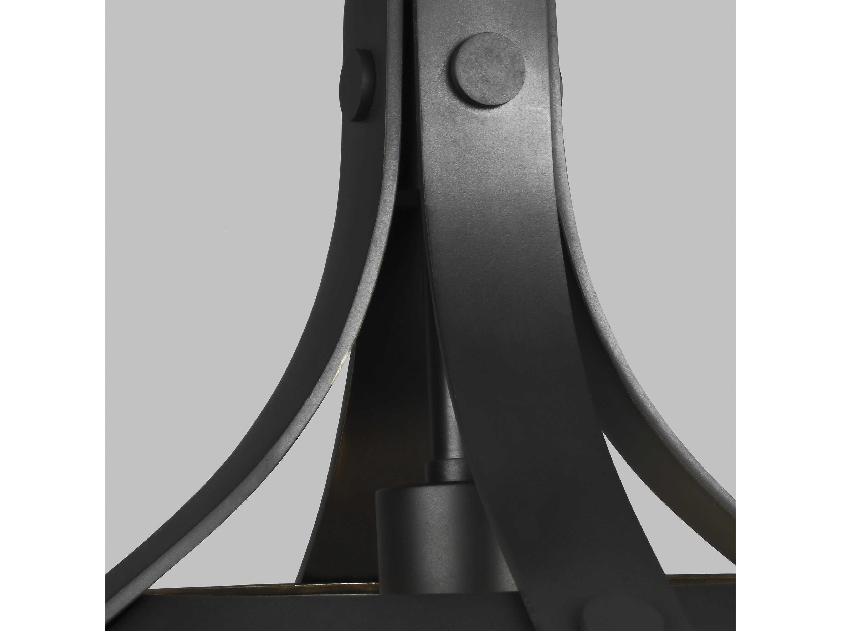 Visual Comfort Studio Logan 1-Light Aged Iron Black Dome Mini Pendant