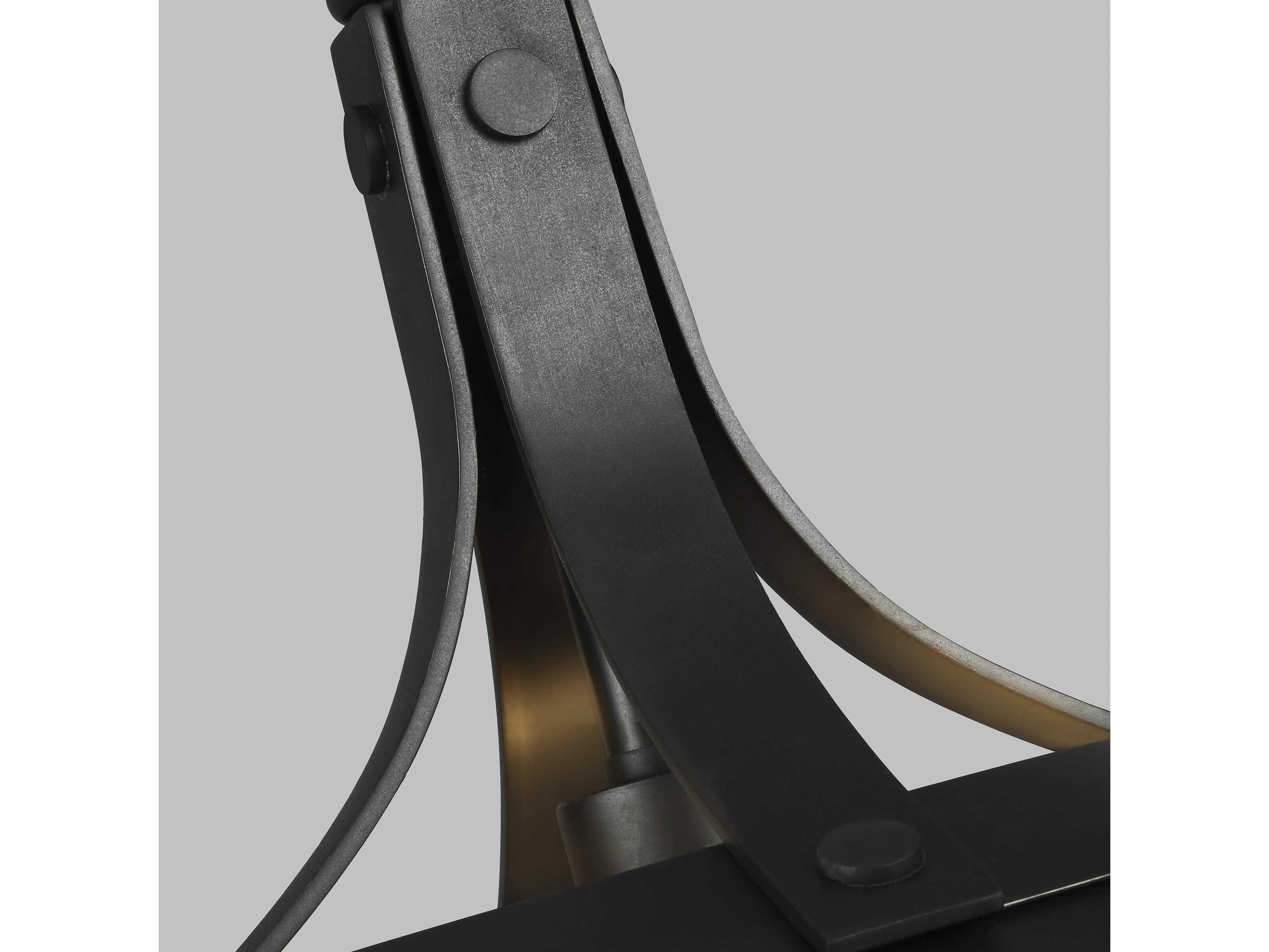 Visual Comfort Studio Logan 1-Light Aged Iron Black Dome Pendant